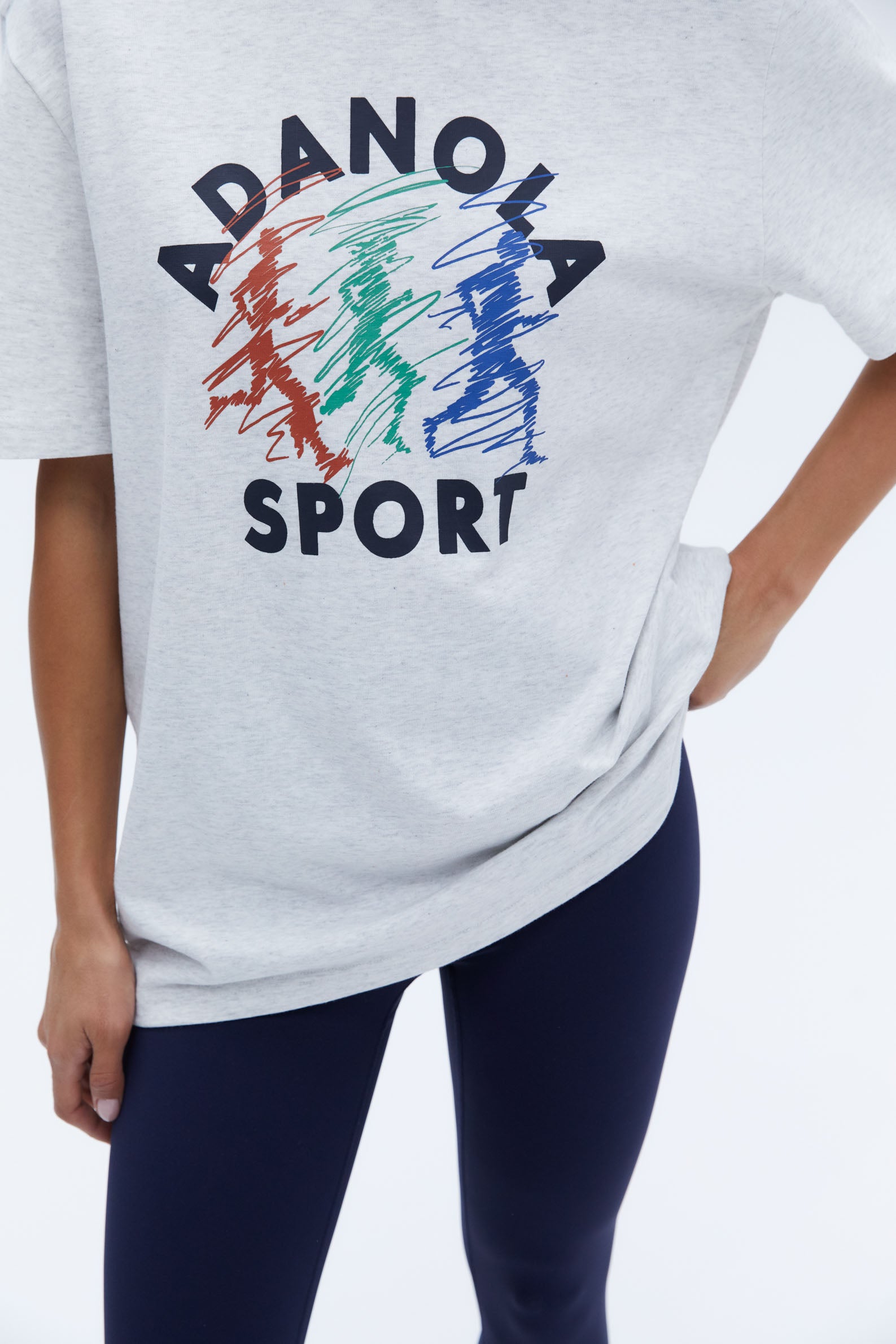Oversized Campus Short Sleeve T-Shirt - Light Grey Melange | Comfortable Casual Wear for College, Street Style & Everyday Outfits