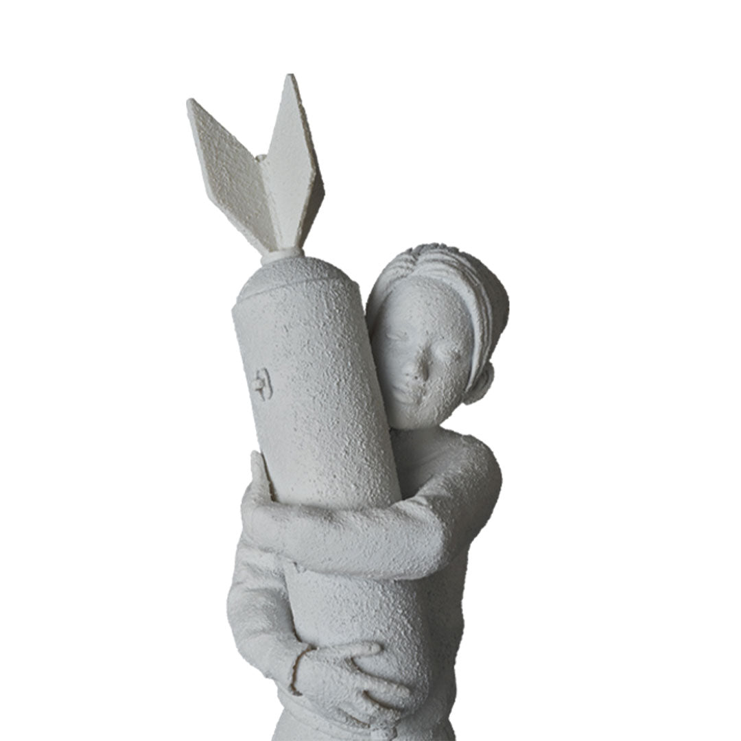 Banksy X Medicom Toy Bomb Hugger (Gesso Version) - Limited Edition Art Collectible for Home Decor & Street Art Enthusiasts