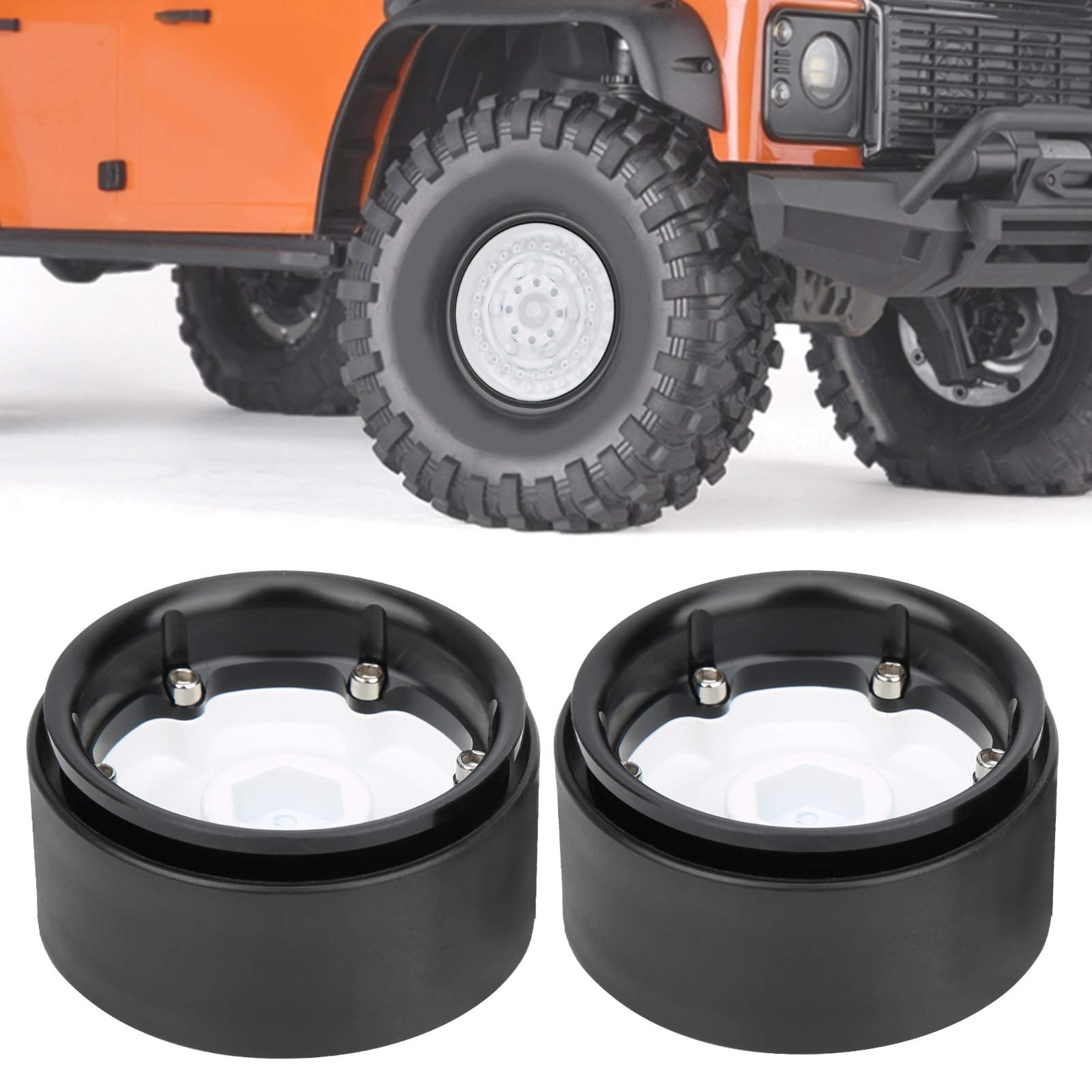 G06 Wheel Rims - Durable RC Climber Trailer Parts for Off-Road Vehicles | High-Performance RC Car Accessories | Perfect for Auto Repair Shops & DIY Enthusiasts (White) | Ideal for Rock Crawling, Trail Adventures & RC Car Upgrades