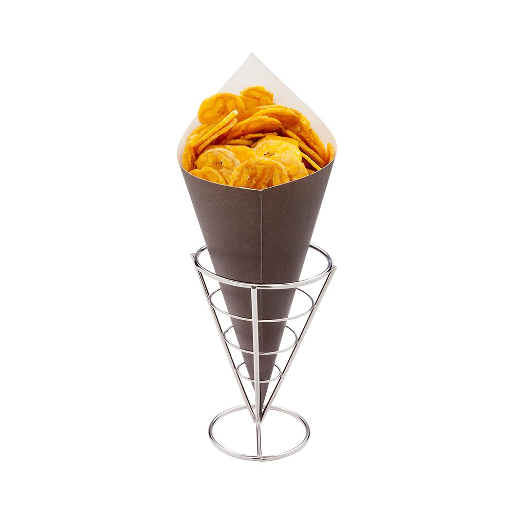 Restaurantware Conetek 11.5-Inch Eco-Friendly Black Finger Food Cones - Food-Safe Paper Appetizer Holders, Disposable & Recyclable (100 Count) - Perfect for Parties, Weddings & Catering Events