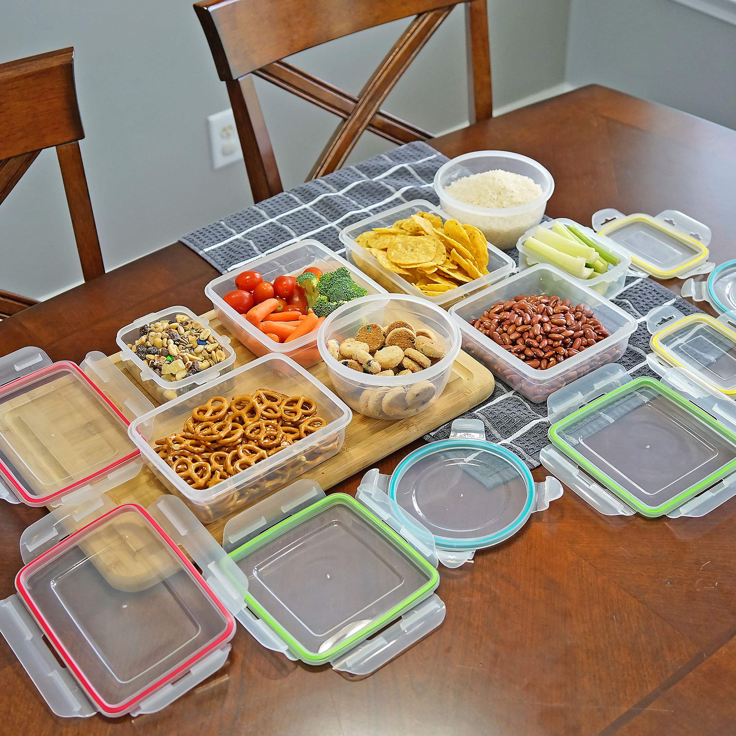 Southern Homewares 16-Piece Clip Lock Food Storage Container Set - Airtight Kitchen Organizers, Microwave & Dishwasher Safe BPA-Free Plastic - Perfect for Meal Prep, Leftovers & Pantry Organization