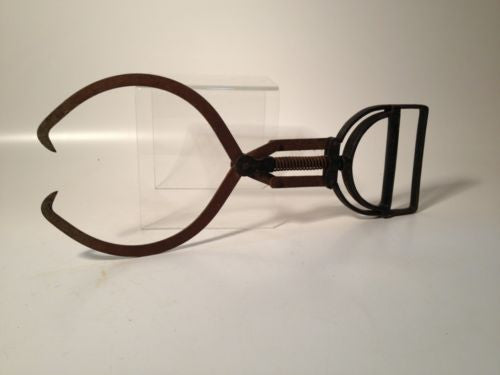 Vintage Ice Tongs - Antique Primitive Mechanical Design for Collectors | Perfect for Farmhouse Decor, Rustic Kitchen, and Vintage Enthusiasts