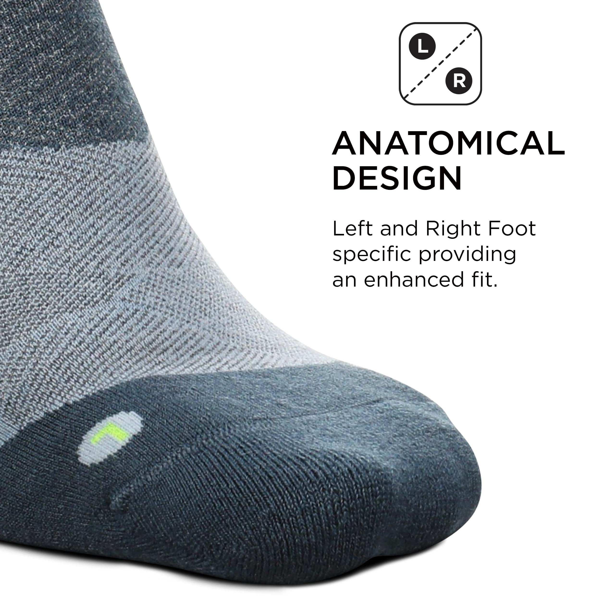 Feetures Merino 10 Ultra Light Cushion No Show Tab Ankle Socks - Breathable Wool Socks for Women & Men (1 Pair) - Perfect for Running, Hiking & Everyday Comfort
