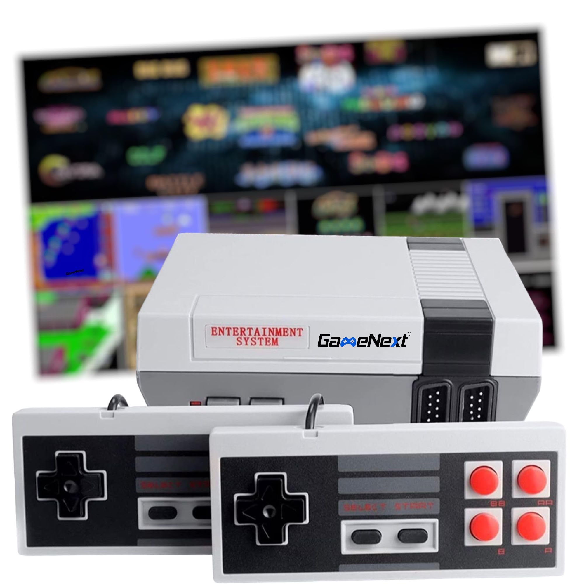 GAMENEXT Retro Game Console - Classic Mini Video Game System with 620 Built-in Games, Dual Player Mode & 2 Controllers - Portable Handheld Gaming Device for Kids & Adults - Perfect for Family Game Nights & Travel Entertainment (G1 AV 620 Games Model)