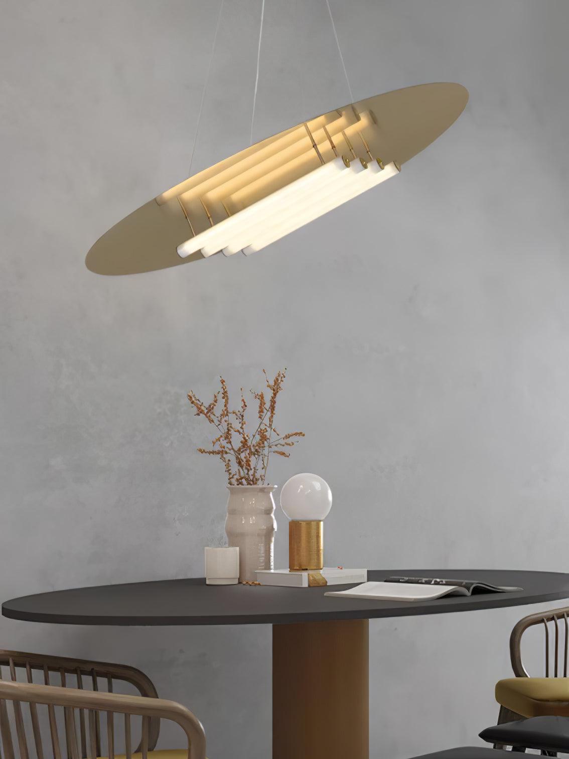 Modern Big Disc Pendant Light - Sleek Minimalist Ceiling Lamp for Dining Room, Kitchen Island & Living Room Decor