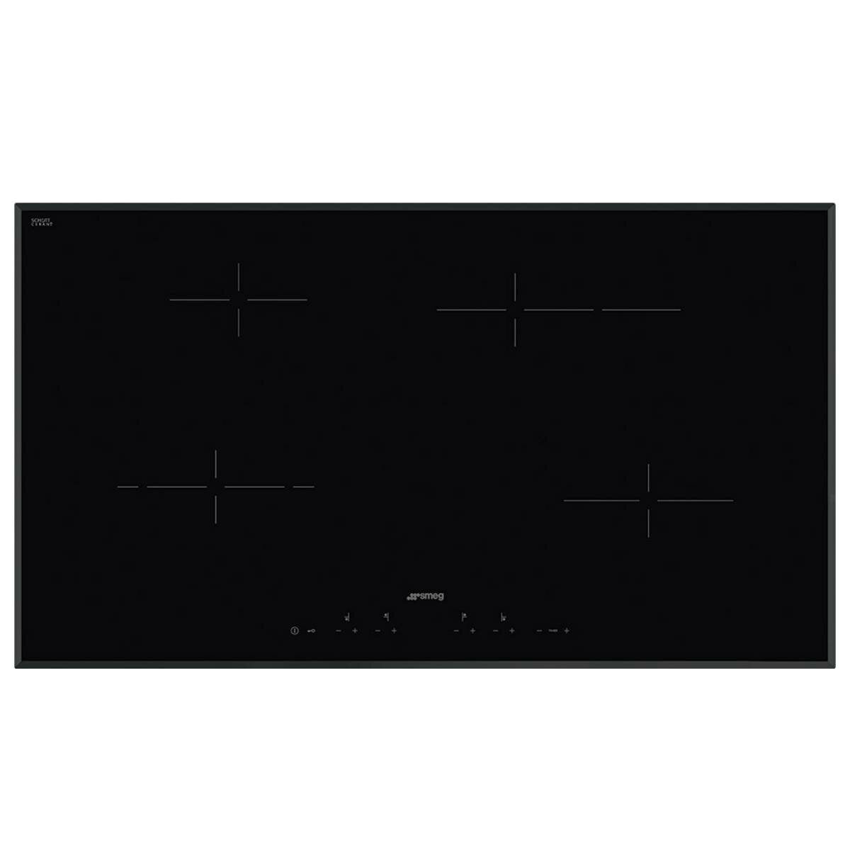 Smeg SE394EMTBAU 90cm Ceramic Cooktop - 4 Burner Electric Stove with Touch Controls for Modern Kitchens | Perfect for Home Cooking, Baking & Entertaining