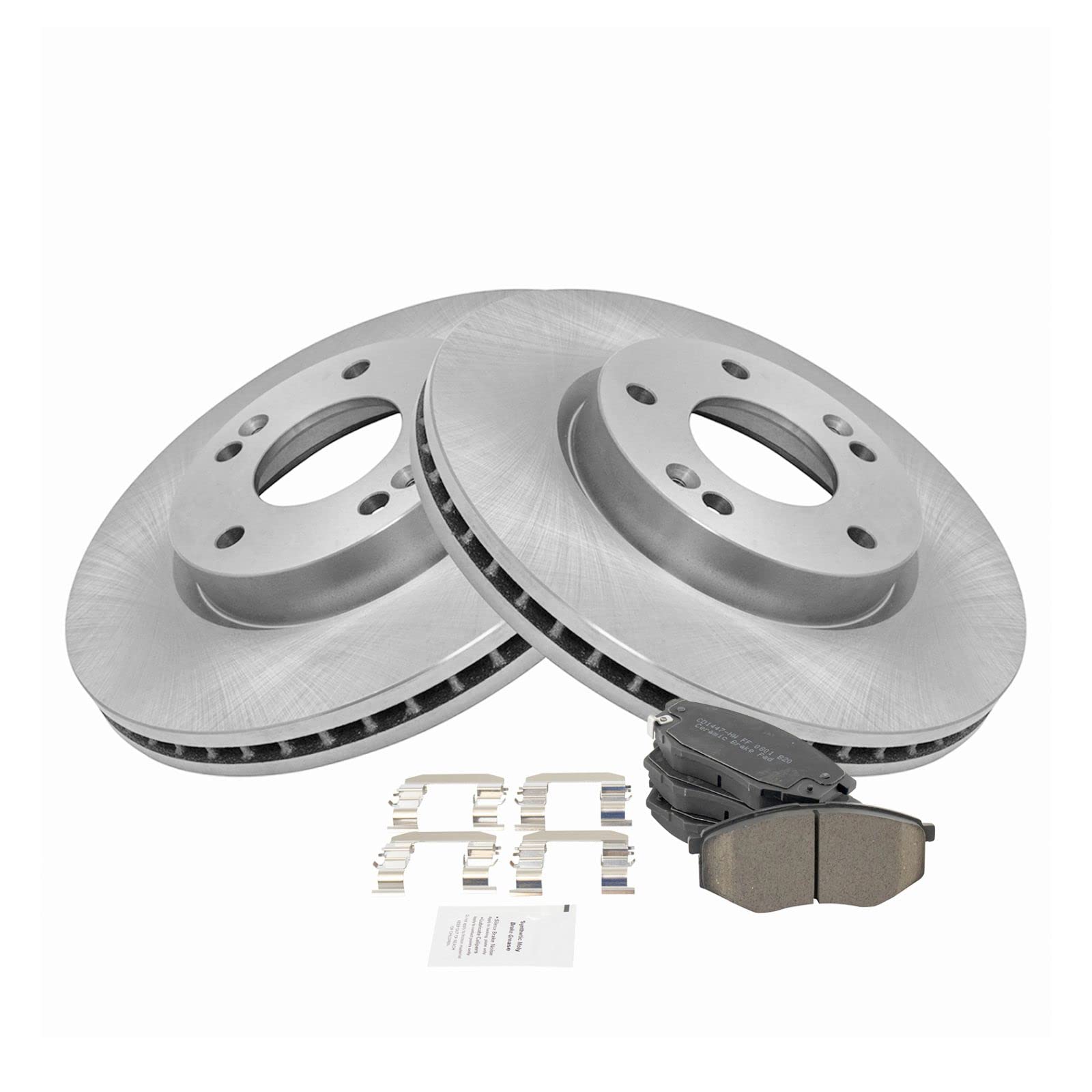 High-Performance Front Ceramic Disc Brake Pads & 2 Rotors Kit - Compatible with Hyundai Tucson & Kia Sportage FWD Models - Perfect for City Commuting & Highway Driving