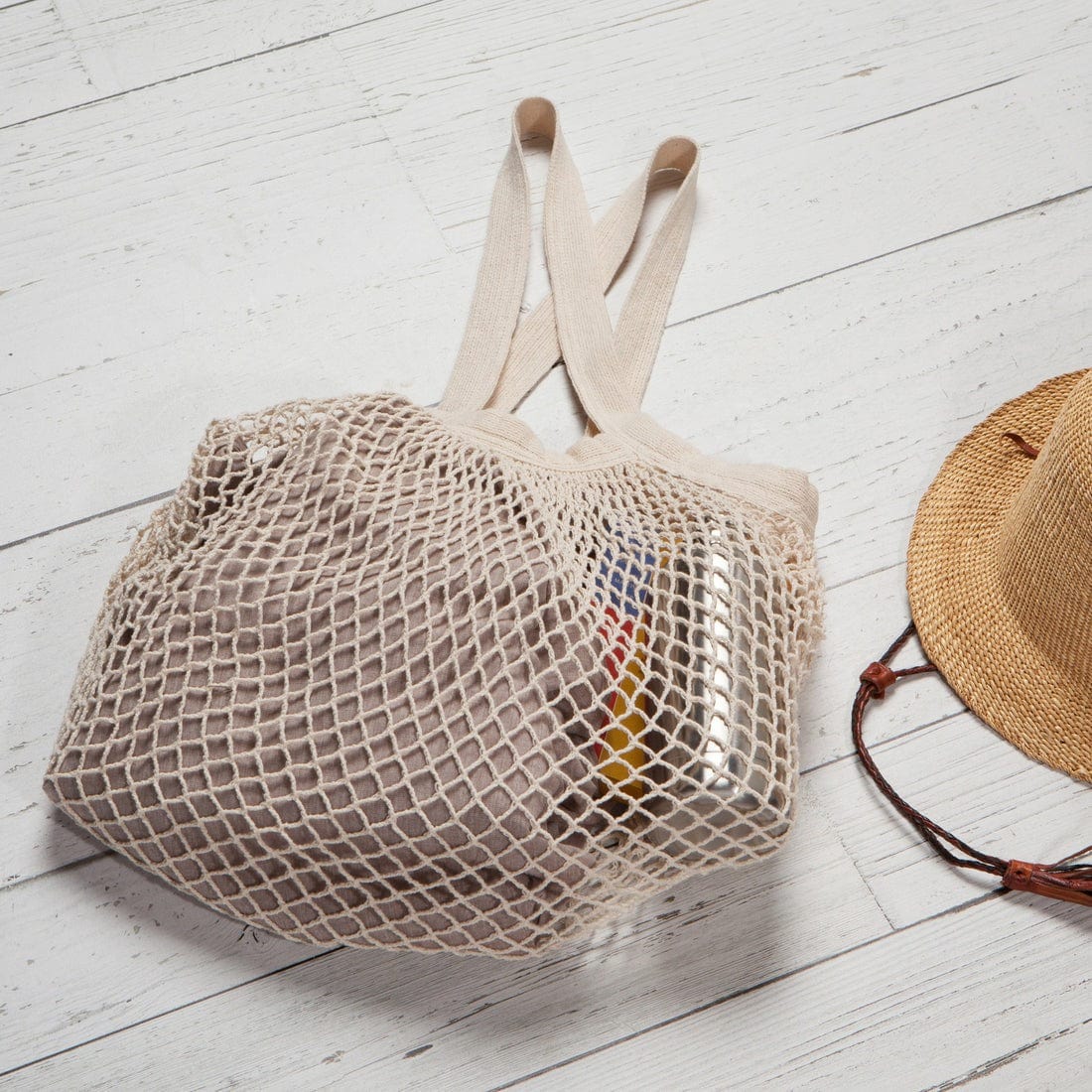 Now Designs Le Marche Natural Cotton Shopping Bag - Eco-Friendly Reusable Grocery Tote for Farmers Market, Beach & Everyday Use