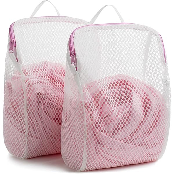 3-Piece Pink Mesh Bag Set with Wrist Strap - Perfect for Gym, Travel & Beach Accessories