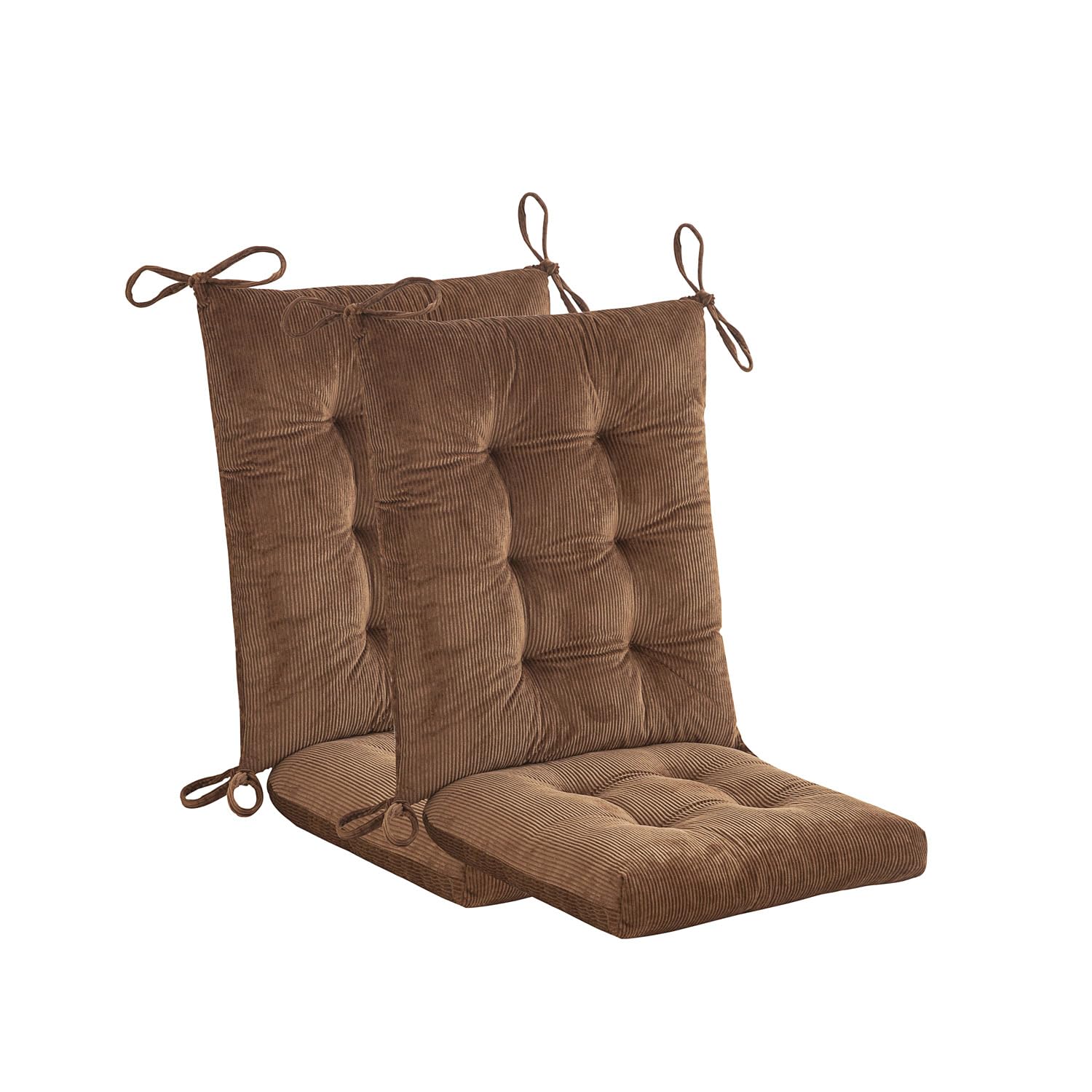 Outdoor Patio Cushion Set of 2 - Tufted Rocking Chair Cushions with Ties (20