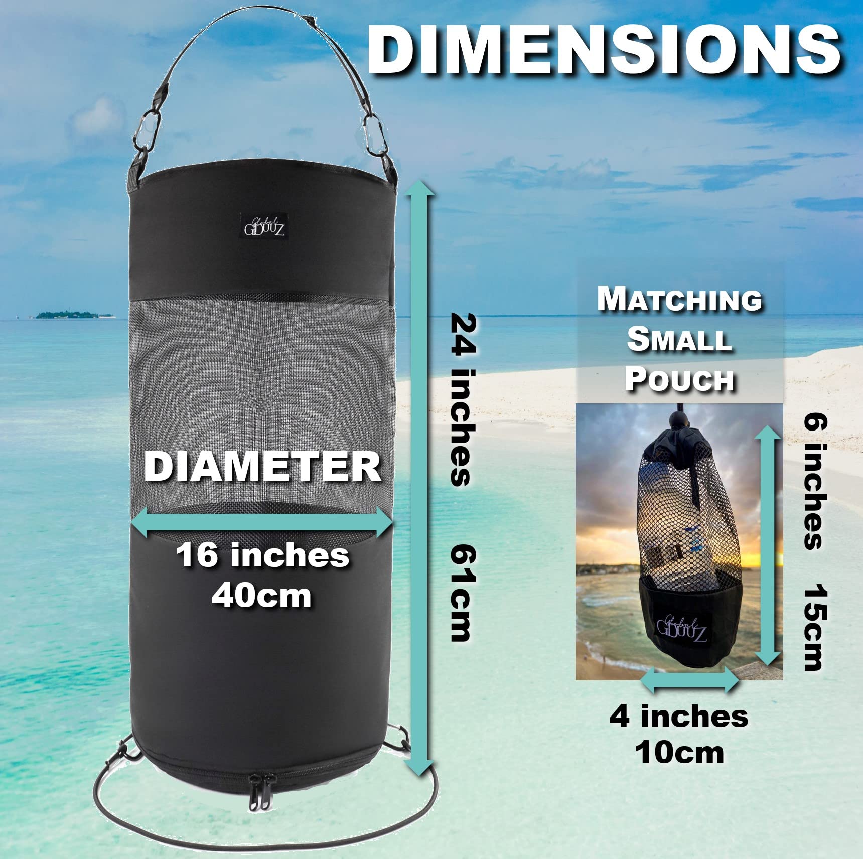 Reusable & Portable Boat Trash Can with Zipper Bottom - Large Capacity Marine Trash Bag for Boating, Camping, Beach & Outdoor Activities | Easy to Empty & Clean | Perfect for Fishing Trips, RV Travel & Picnics