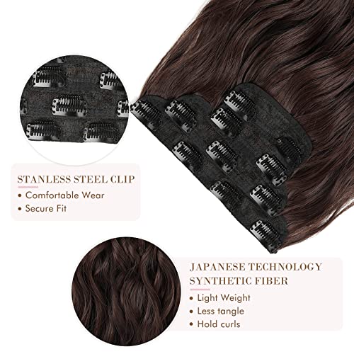4PCS Clip-in Synthetic Hair Extensions - Long & Thick Hair Extensions for Women - Perfect for Parties, Weddings & Everyday Styling