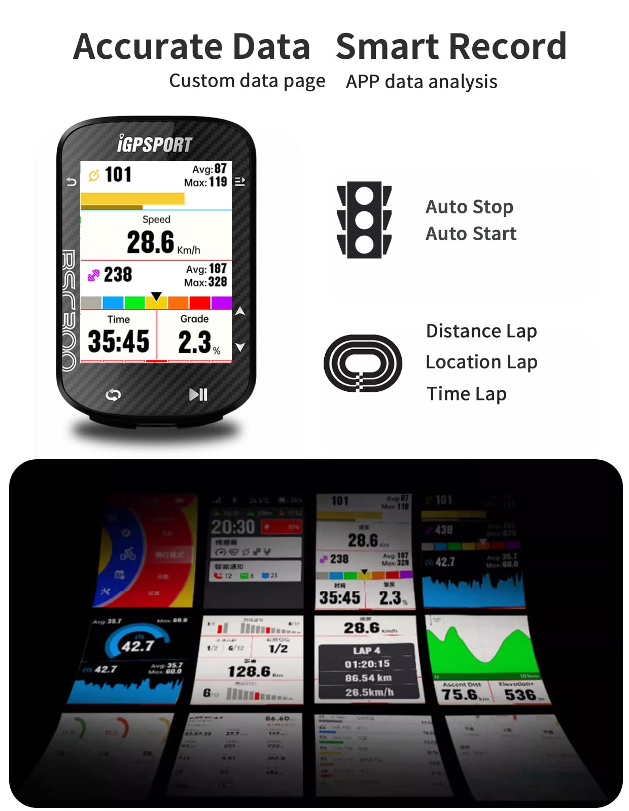 iGPSPORT BSC300 Wireless GPS Bike Computer with Offline Maps, Navigation & Off-Course Alerts - 8GB Storage, Bluetooth/ANT+ Connectivity, IPX7 Waterproof - Perfect for Road Cycling, Mountain Biking & Outdoor Adventures
