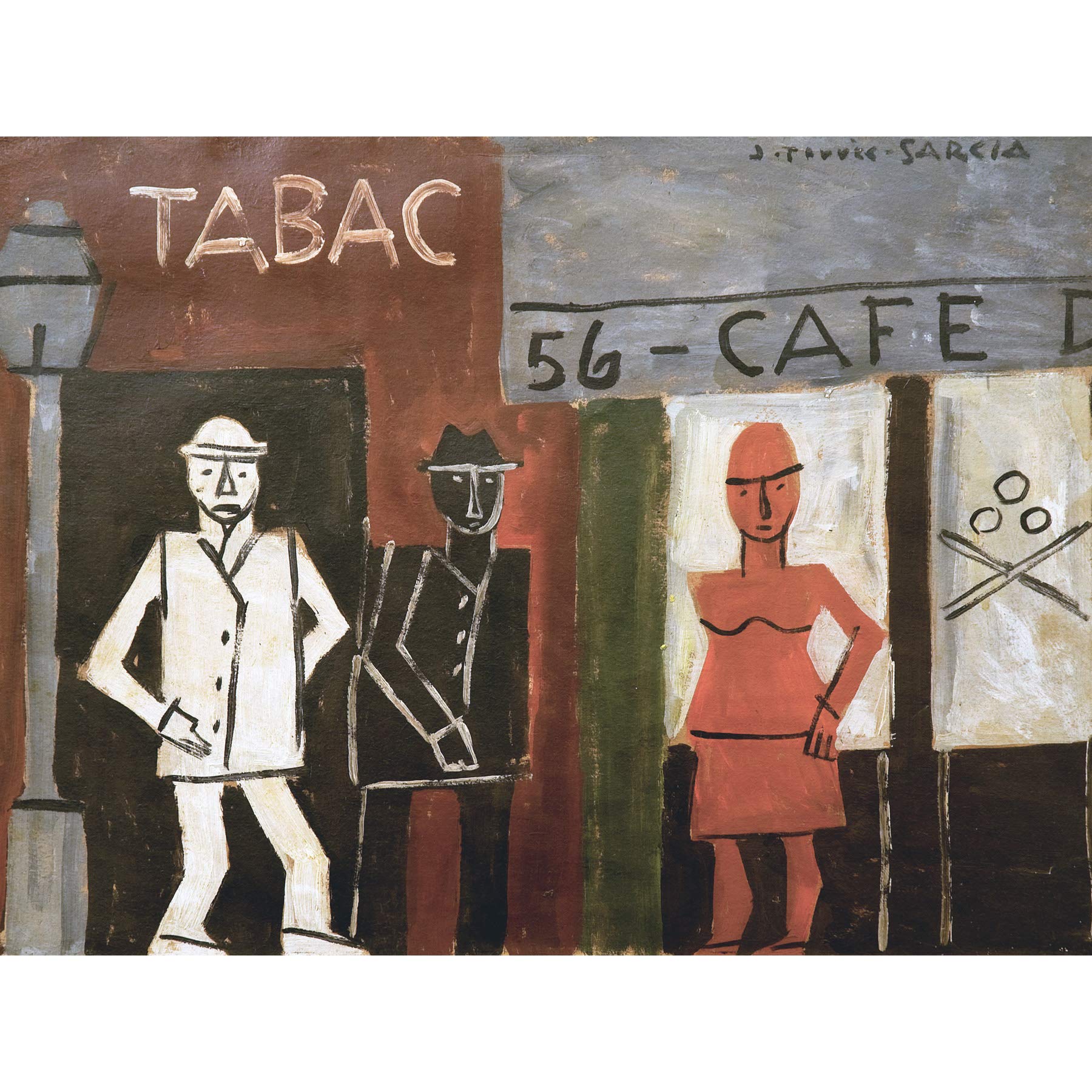 Garcia Tabac 56 Cafe Abstract Painting - Extra Large Wall Art Print, Premium Canvas Mural for Living Room, Bedroom & Office Decor