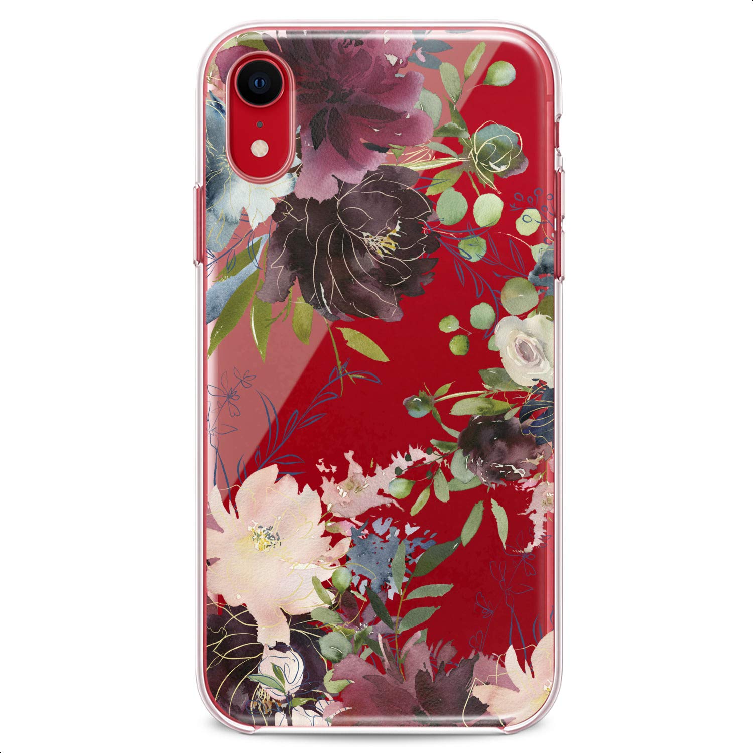 Premium TPU Phone Case for iPhone 16/15/14/13/12/11 Pro Max/Plus/Mini/XS/XR/X/8/7/6/5/SE - Slim Flexible Silicone Cover with Elegant Peony Floral Design & Leaf Patterns - Cute Kawaii Style Protective Case for Women & Girls - Perfect for Daily Use, Work & Outdoor Activities