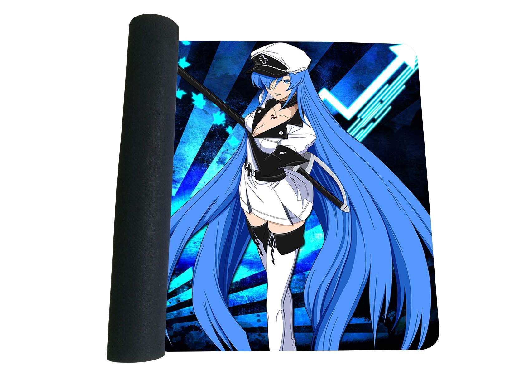Anime Gaming Mouse Pad - Akame ga Kill! Large Desk Mat for Computer & Keyboard (Esdeath, Night Raid Design) - Non-Slip Surface for PC, Office & Gaming Setup