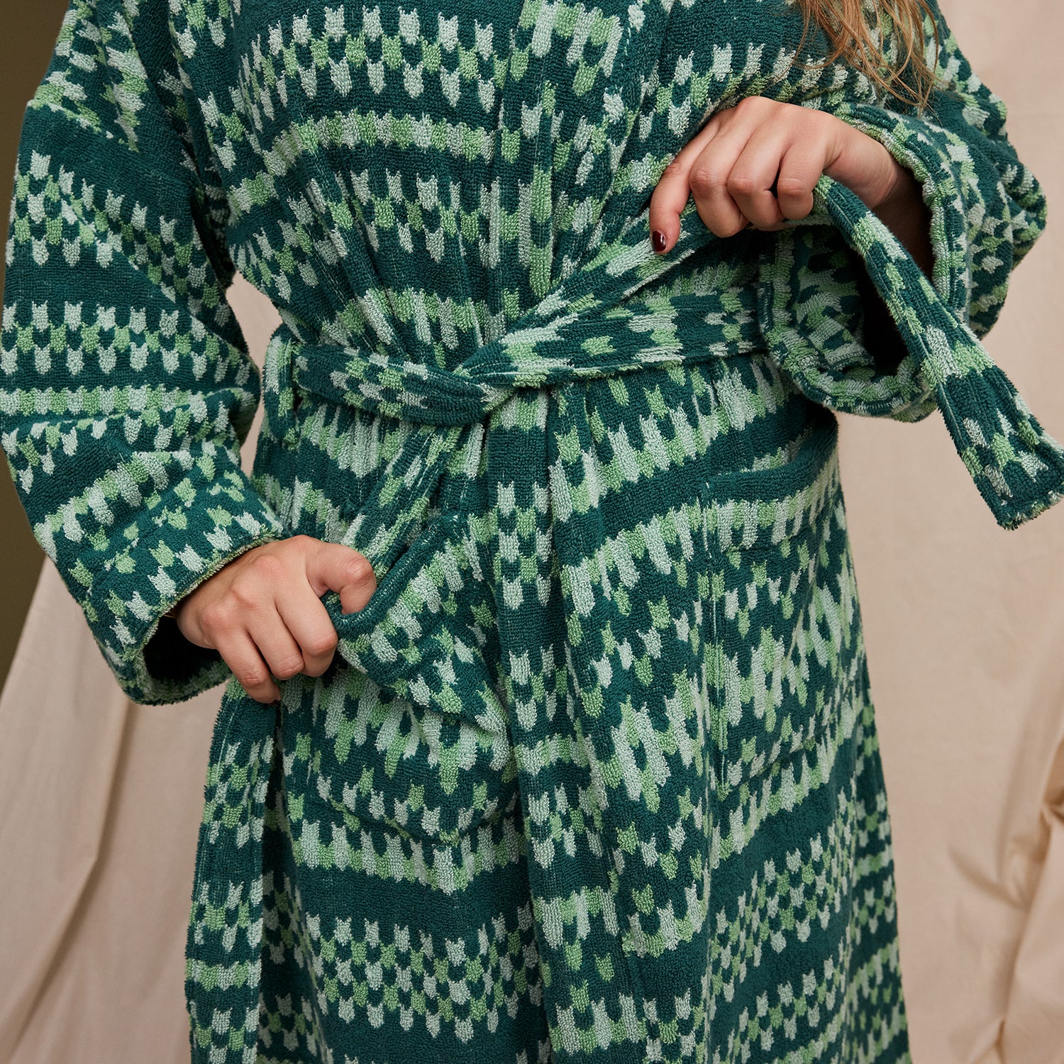 Arlette Soft and Cozy Towelling Robe for Women - Forest Green - Perfect for Spa, Bath, and Lounging at Home