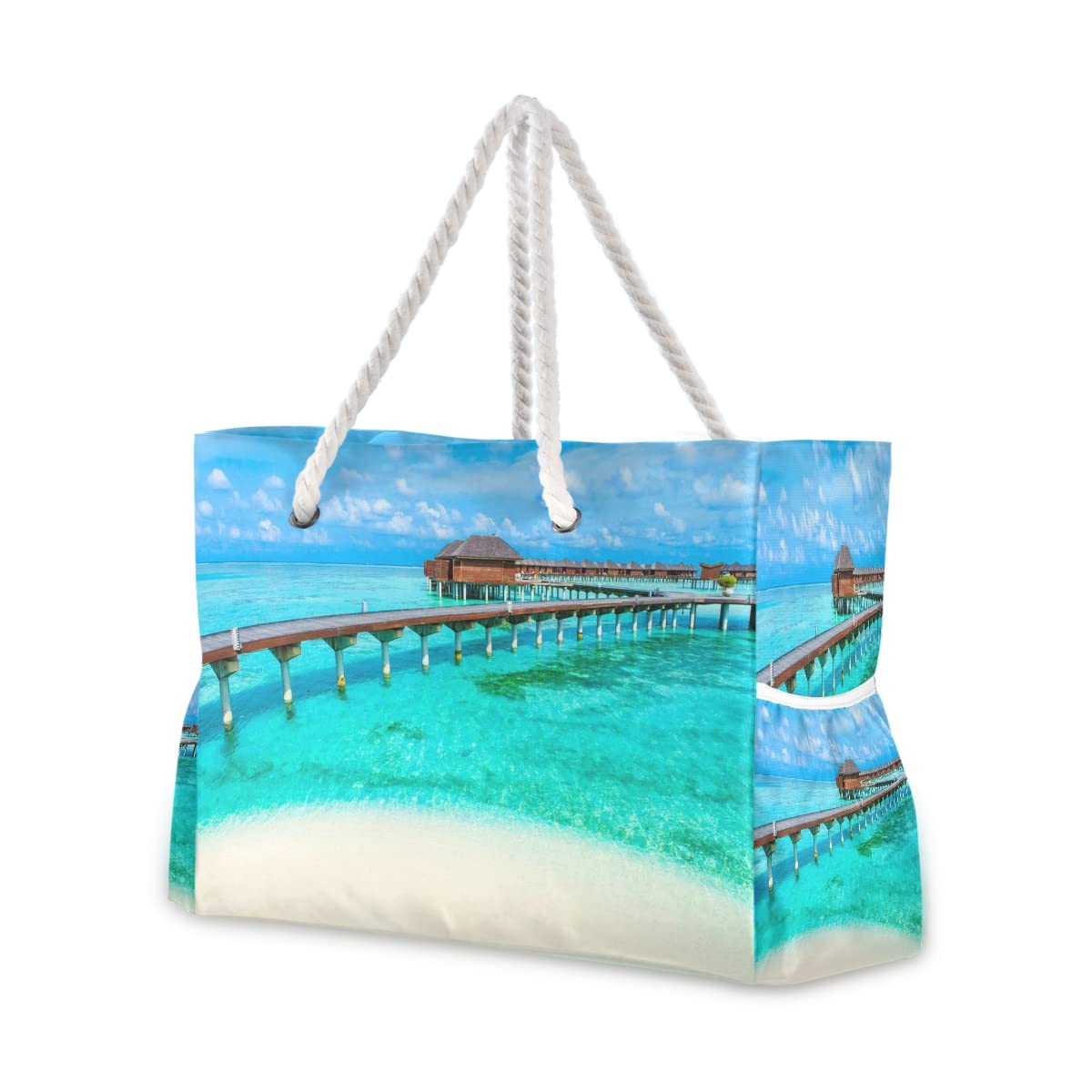 Senya Large Canvas Beach Tote Bag - Water Resistant Shoulder Bag for Women, Gym, Travel & Daily Use | Perfect for Pool, Shopping & Weekend Getaways
