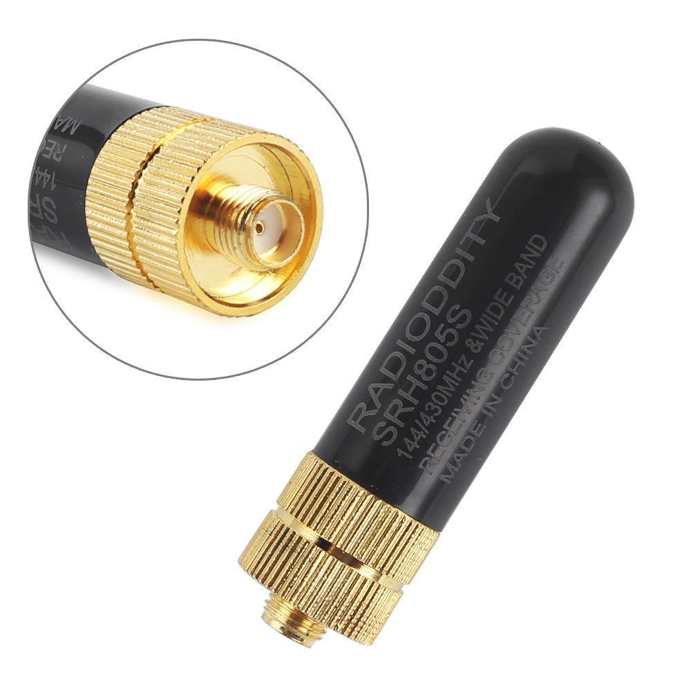 Radioddity SRH805S 1.97 Inch Dual Band VHF/UHF 144-430MHz SMA Female High Gain Antenna for Ham Radio, Walkie Talkie & Emergency Communication - Perfect for Outdoor Adventures, Camping and Survival Gear