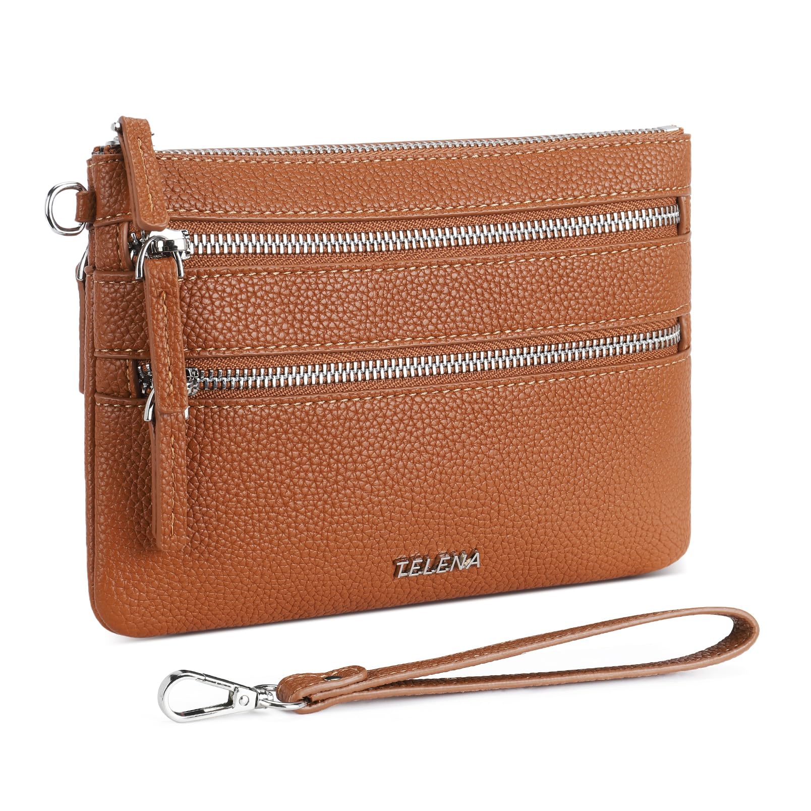 Telena RFID Blocking Leather Wristlet Wallet for Women - Slim Clutch Purse with Card Holder | Perfect for Everyday Use, Travel & Night Out