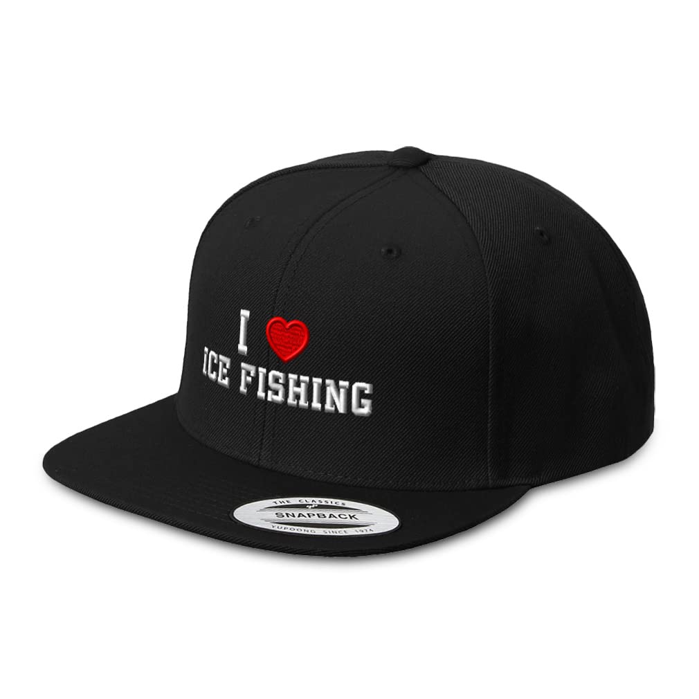 Trendy Snapback Hats for Men & Women - Ice Fishing & Sports Lovers Design - Adjustable Baseball Cap for Outdoor Activities, Casual Wear & Sports Events