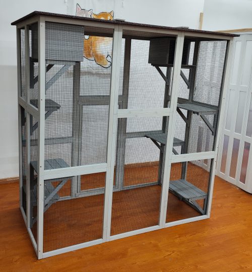 4 Tier Outdoor Cat & Small Pet Cage – Spacious Weatherproof Catio Enclosure for Cats, Rabbits & Small Animals | Durable Metal Playpen for Patio, Garden & Backyard Use | SKU: MSHCAT016
