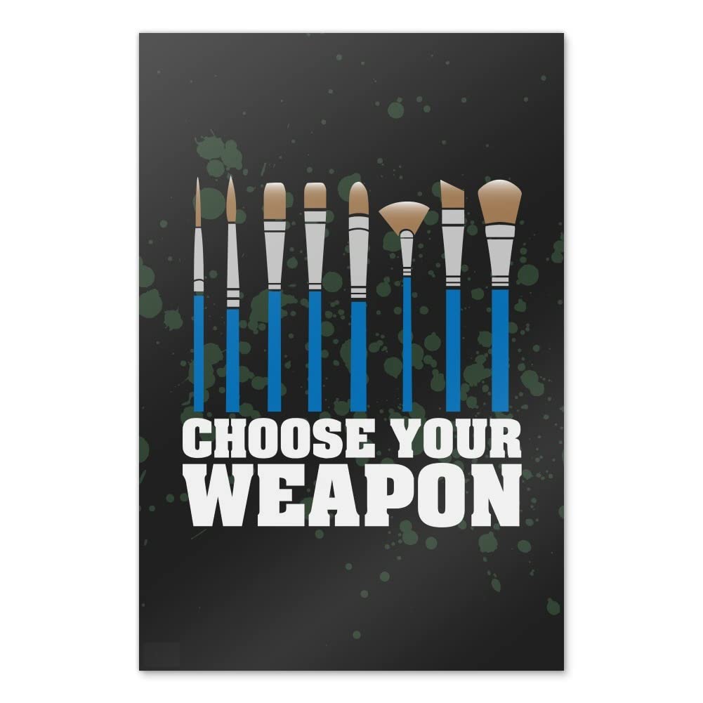 GRAPHICS & MORE - Custom Artist Paintbrush Wall Art Poster - Handmade Home Décor for Living Room, Bedroom & Office