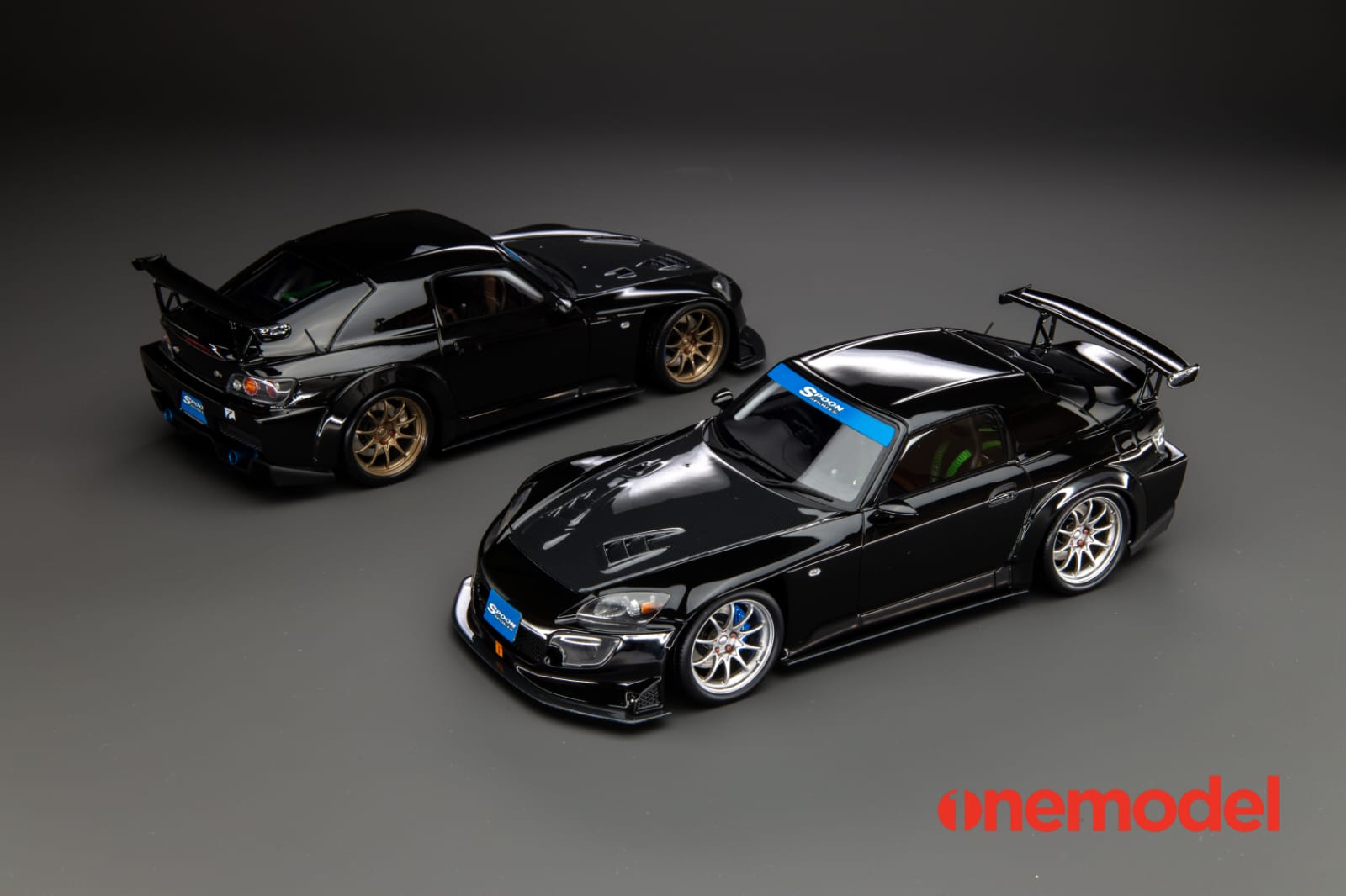 1:18 Scale Honda AP1 S2000 Spoon Sports Street Version Diecast Model Car - Black with Bronze Wheels - Perfect for Collectors, Display, and Racing Enthusiasts