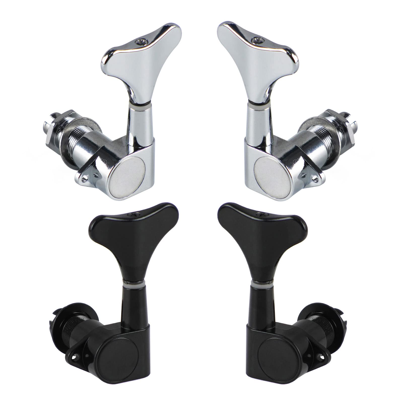 Premium 4-String Electric Bass Tuning Pegs - Right/Left Hand Machine Heads for Bass Guitar Replacement - Perfect for Live Performances, Studio Recording & DIY Bass Guitar Maintenance