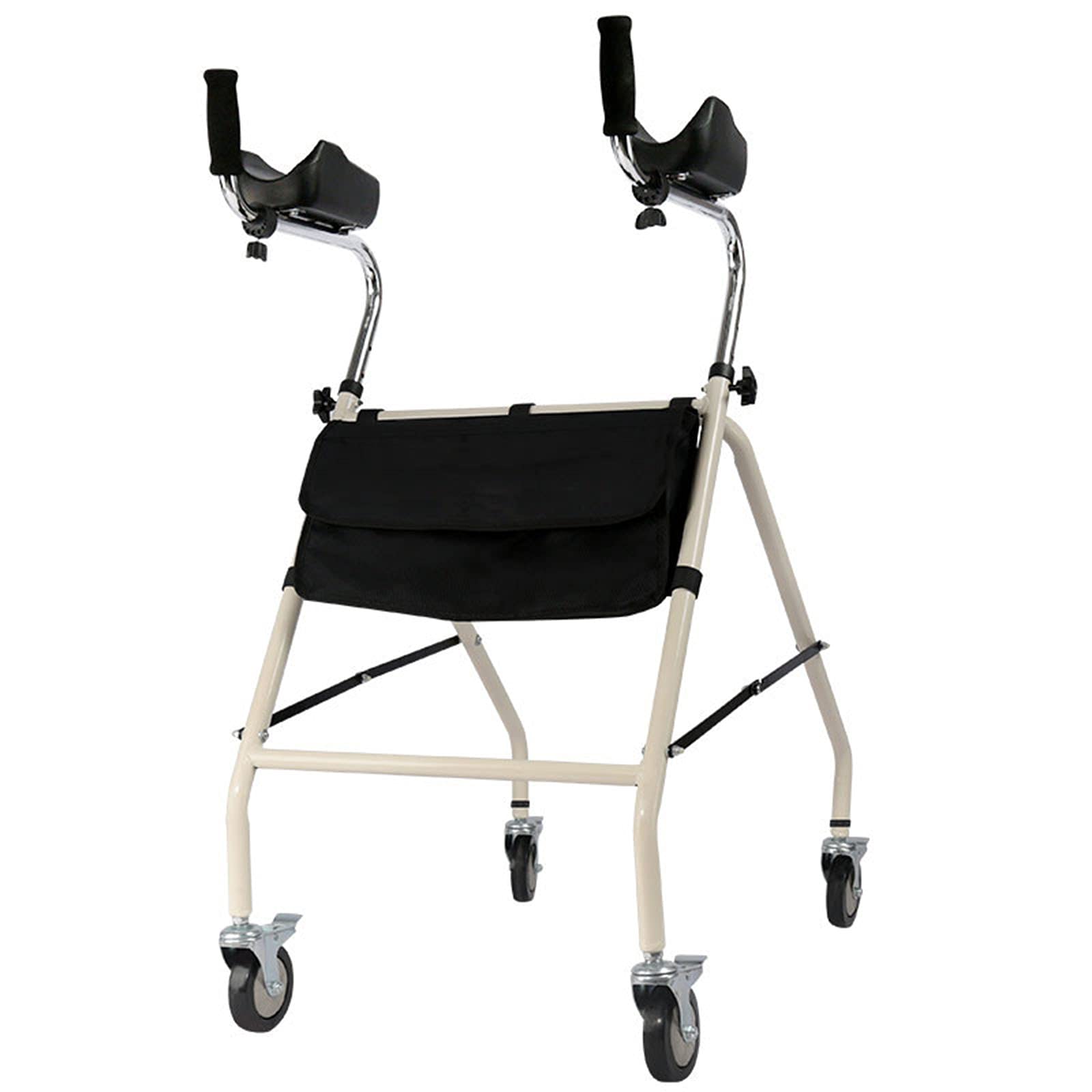 Portable Folding Walker for Elderly & Disabled - Adjustable Anti-Skid Rehabilitation Aid for Home Use