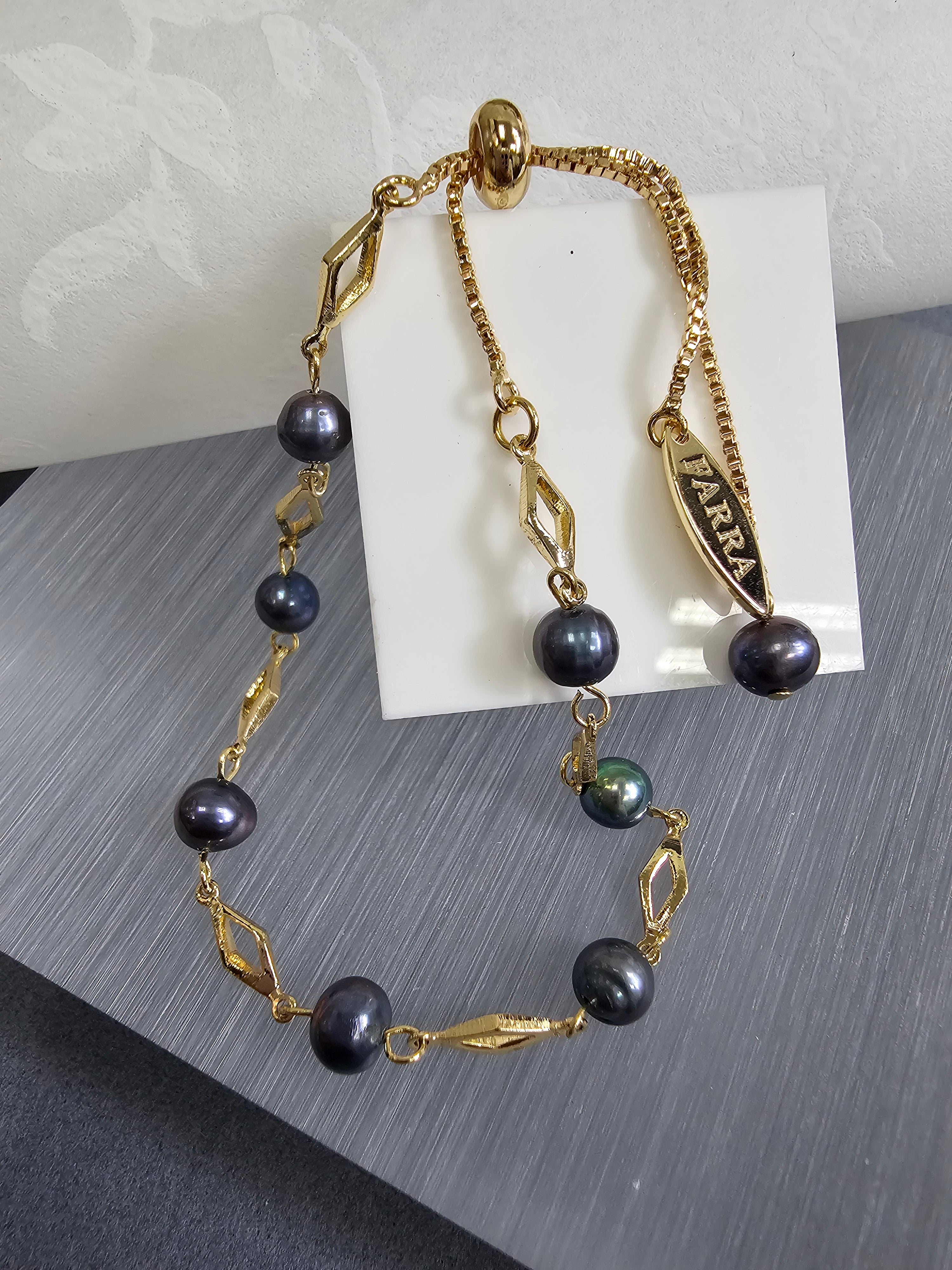 Elegant Purple Freshwater Pearl Adjustable Bracelet for Women - Perfect for Weddings, Parties & Everyday Wear (NB003)