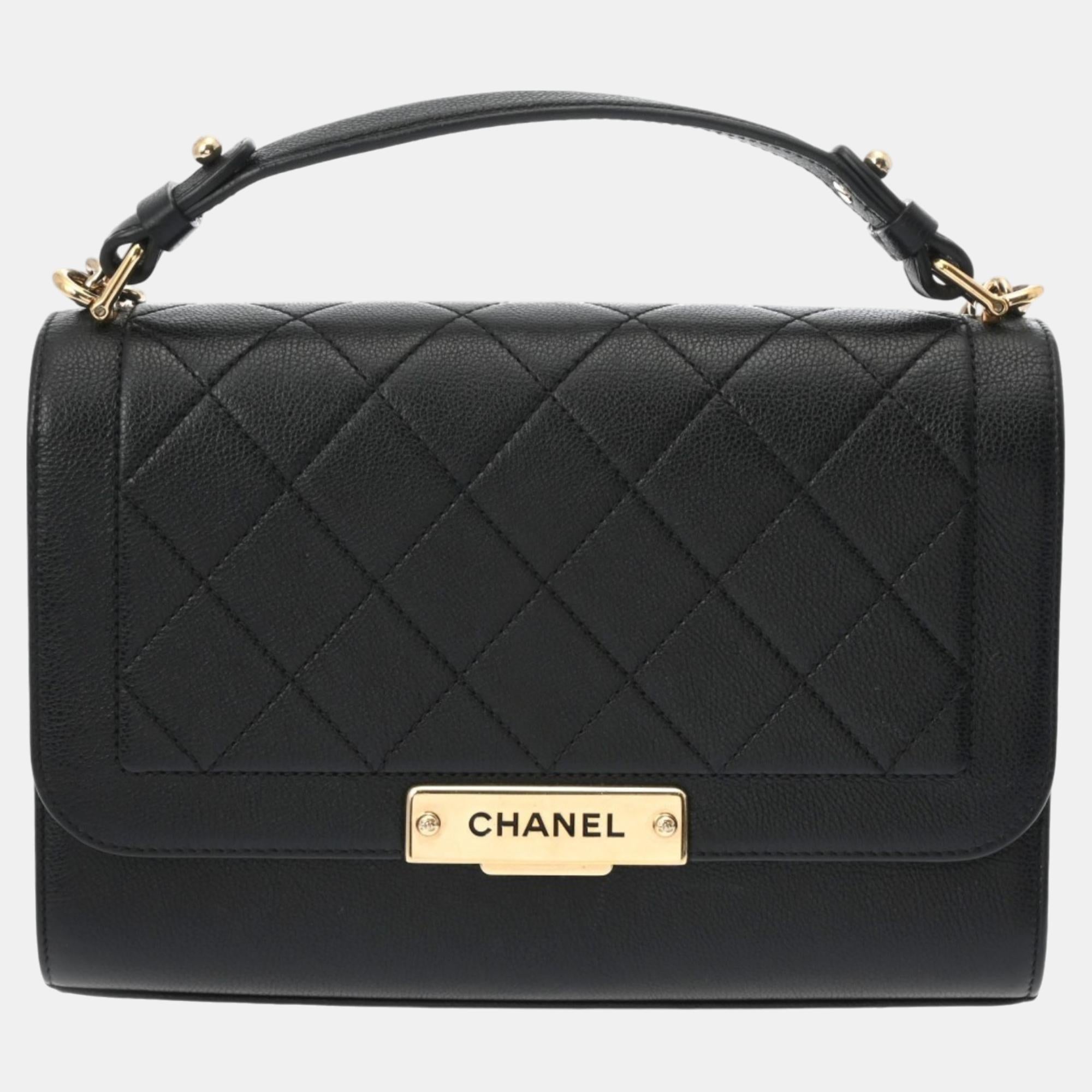 Luxury Black Calfskin Matelassé Chain Shoulder Bag for Women - Elegant Crossbody Purse with Detachable Strap, Perfect for Date Night, Parties & Evening Events