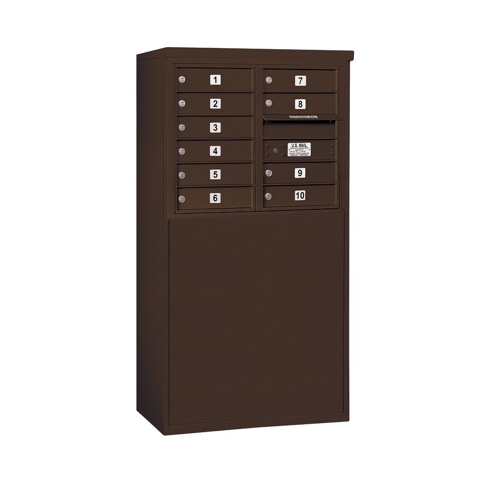 Bronze Free Standing Horizontal 4C Mailbox - Salsbury Industries 3906D-10ZFP | Durable Outdoor Mailbox for Homes & Businesses
