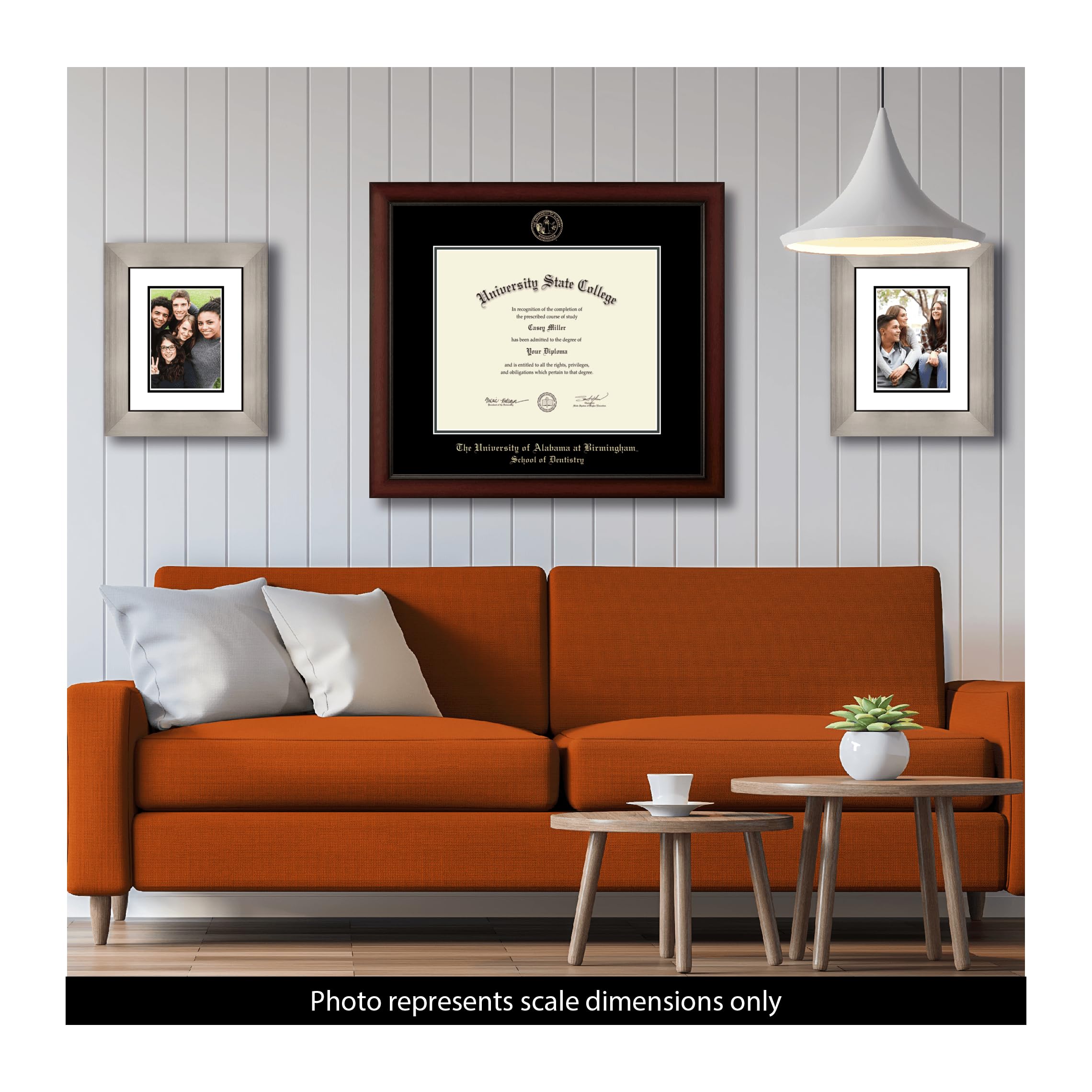 UAB School of Dentistry PhD Diploma Frame - 17x14 Inch Gold Embossed Cherry Wood Frame with Black & Williamsburg Green Mat - Perfect for Graduation Gifts & Office Decor