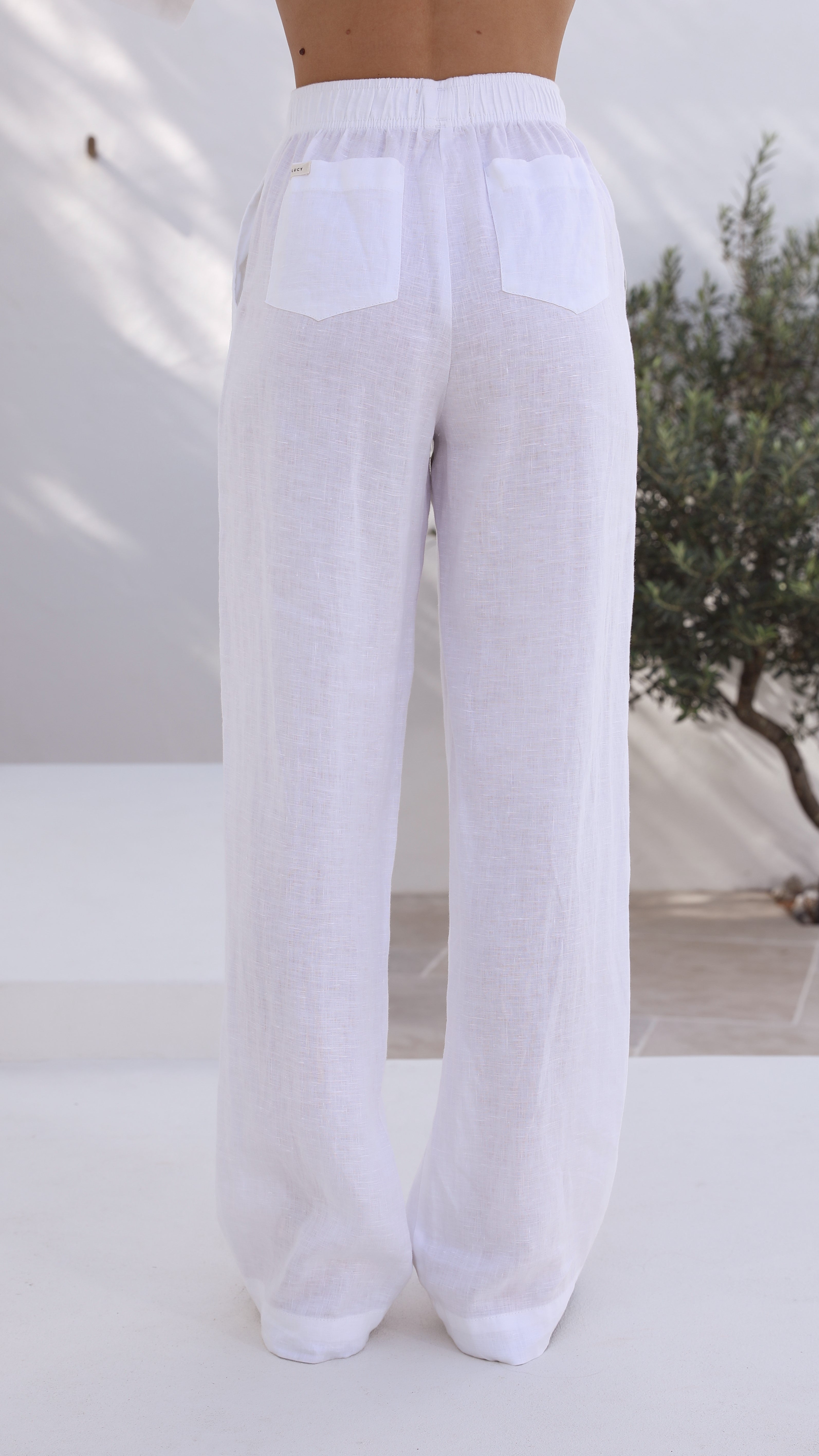 Premium White Linen Lounge Pants for Women - Soft & Breathable Comfort Wear - Perfect for Yoga, Home Relaxation & Summer Outfits