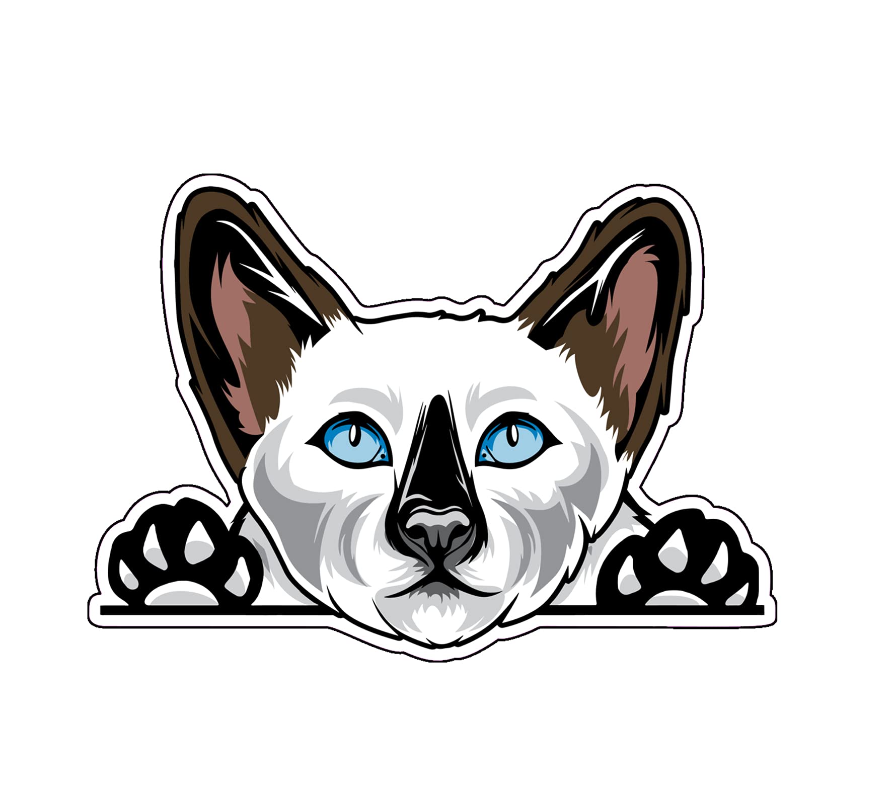WickedGoodz Siamese Cat Vinyl Decal - Cute Kitty Bumper Sticker for Laptops, Tumblers, Windows, Cars, Trucks & Walls - Perfect for Home Decor, Office Accessories & Personalizing Your Belongings