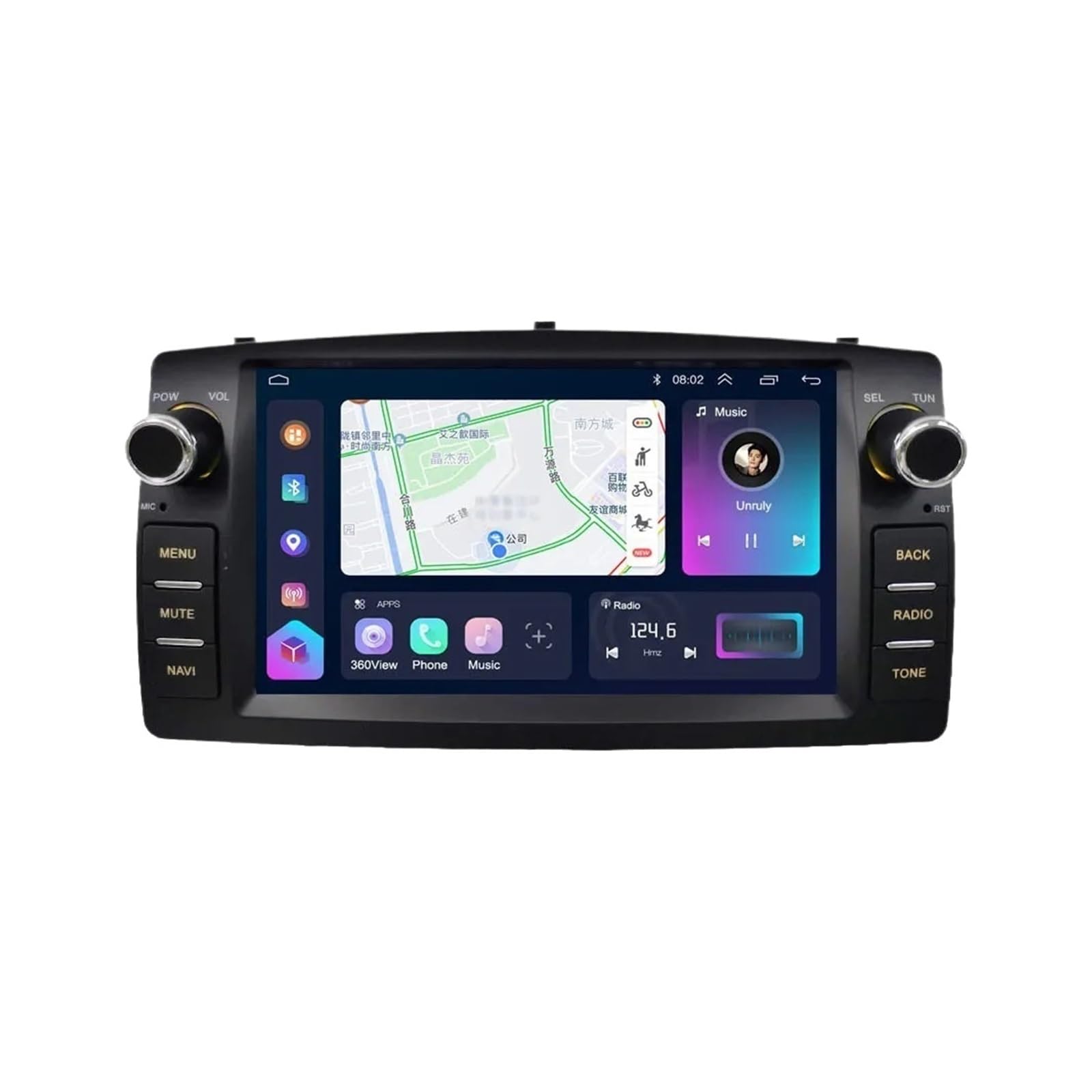 7 Inch 2 Din Android 11 Car Stereo with Apple CarPlay & GPS Navigation - Compatible with Toyota Corolla E120 BYD F3 - 1GB RAM 32GB ROM WiFi Multimedia Player - Perfect for Road Trips & Daily Commuting