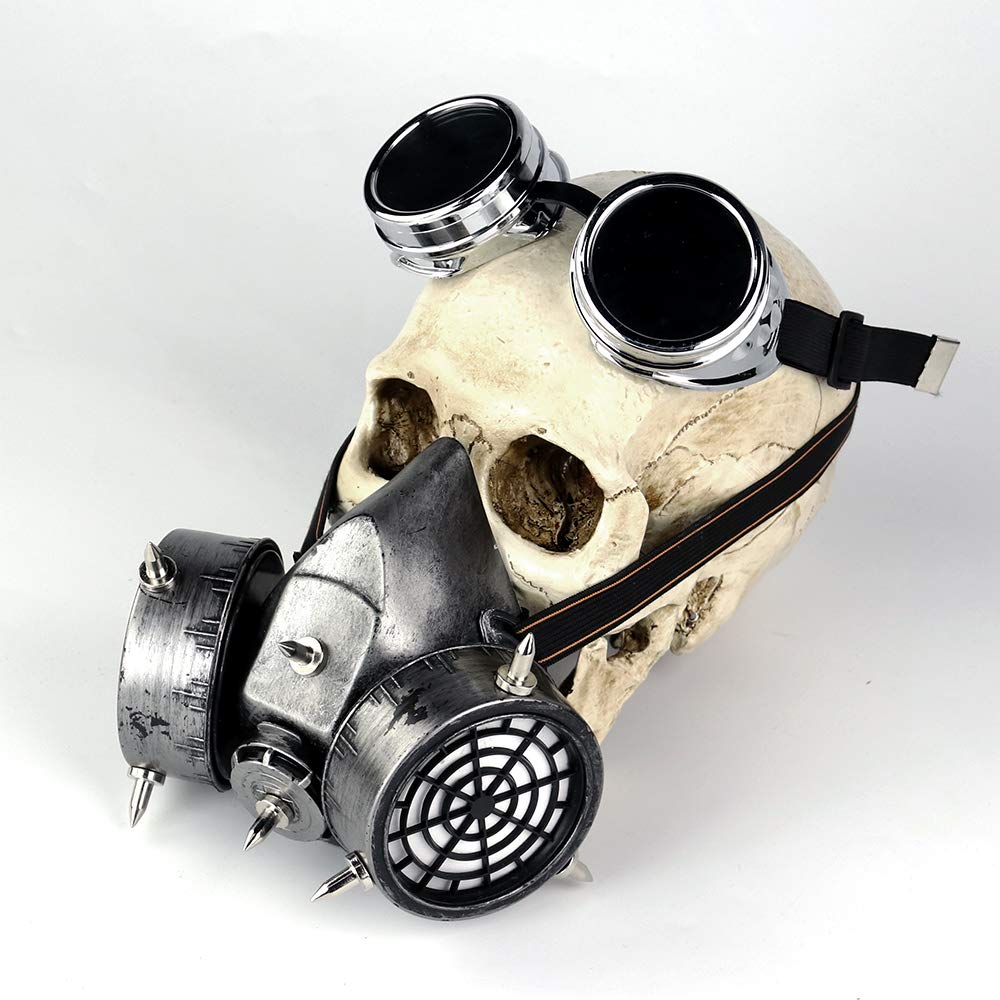 Steampunk Skull Mask with Goggles - Gothic Cosplay & Anti-Fog for Halloween & LARP
