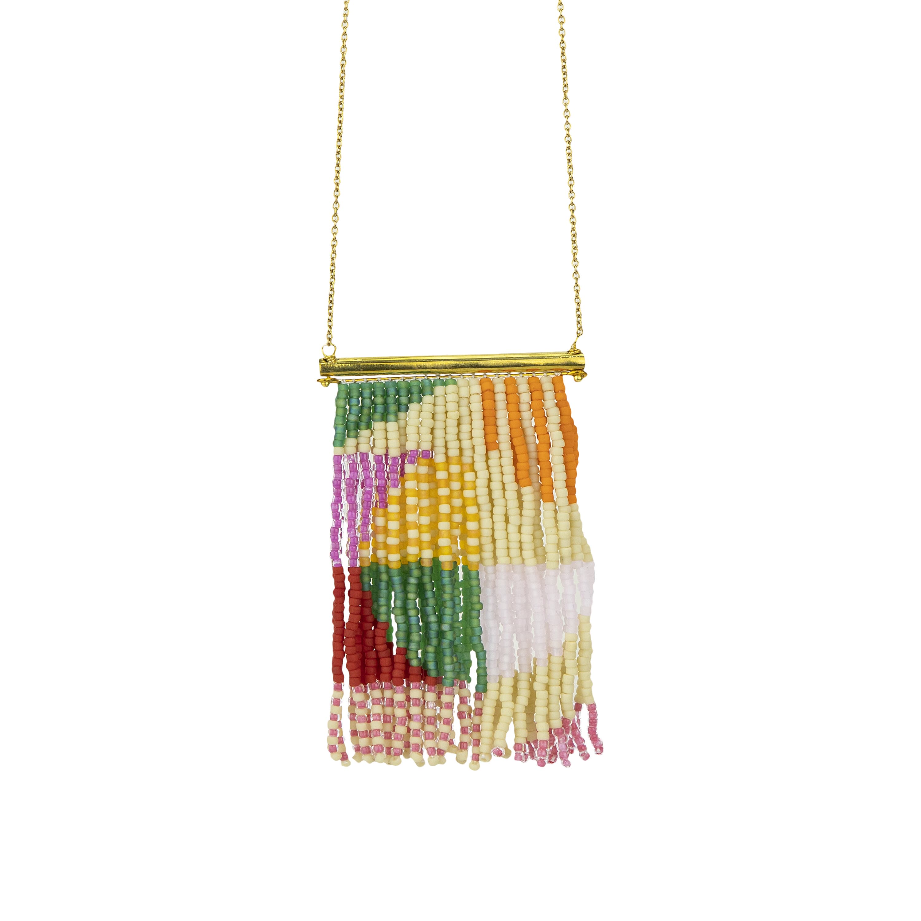 Rasha Pendant Necklace with Rainbow Beads - Elegant Bohemian Jewelry for Women, Perfect for Parties, Weddings & Everyday Wear