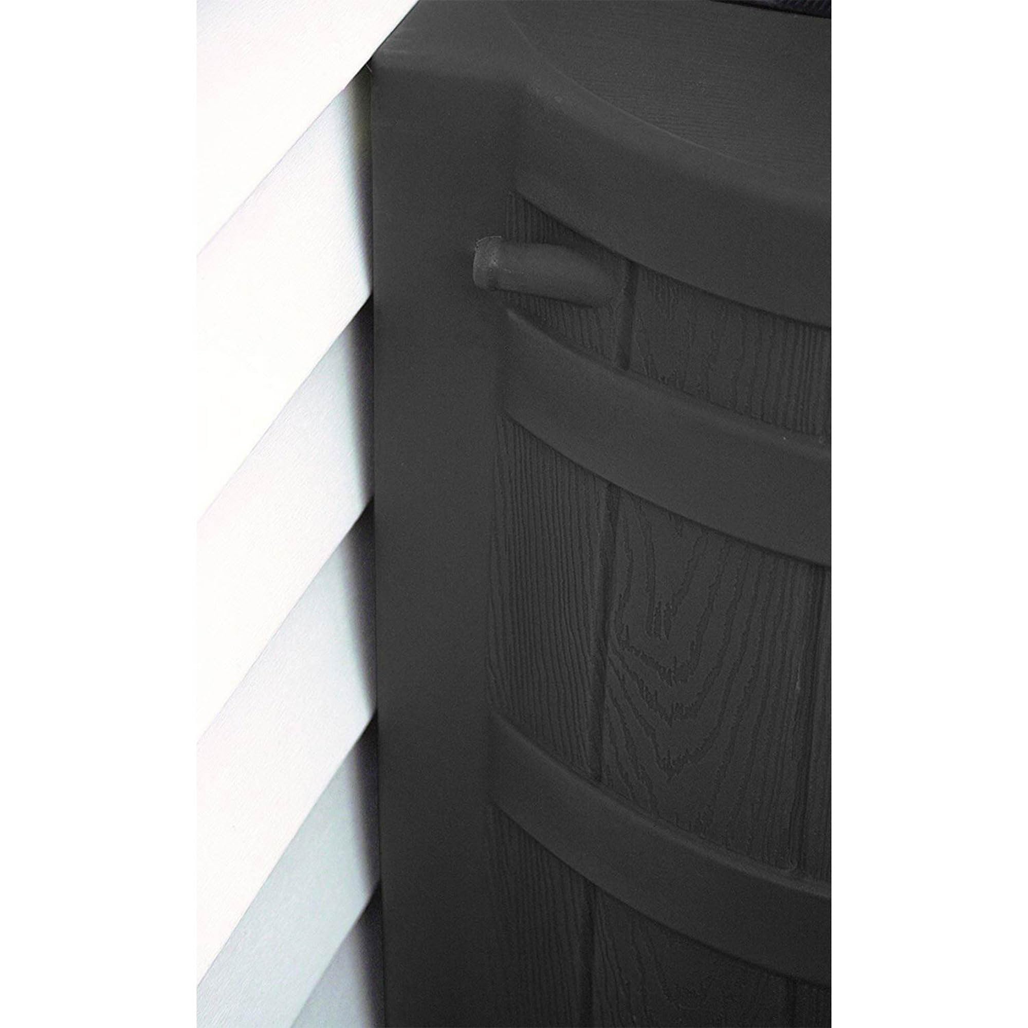 50 Gallon Plastic Rain Barrel - Outdoor Water Storage Collector with Brass Spigot & Flat Back Design (3 Pack, Black) | Perfect for Garden Irrigation, Lawn Watering & Eco-Friendly Home Water Conservation