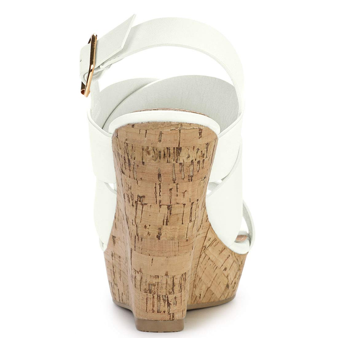 Allegra K Women's Wood Wedge Platform Sandals - Comfortable Summer Beach Shoes for Outdoor Walking, Vacation & Casual Outfits