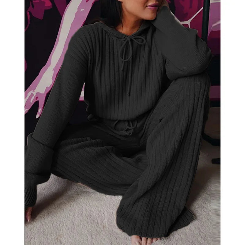 Trendy Women's Long Sleeve Baggy Hat Casual Suit Set for Spring & Fall | Comfortable Loose Fit Outfit for Streetwear, Travel & Daily Wear