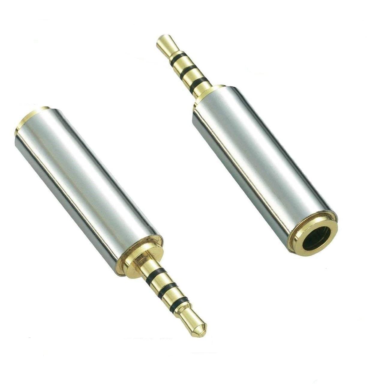 5 Pack 2.5mm Male to 3.5mm Female Audio Adapter Converter - Stereo/Mono Headphone Jack for iPhone, Android, PC, Car, Home Theater & Studio Equipment