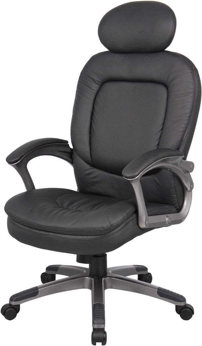 Premium Boss Executive Pillow Top Office Chair with Adjustable Headrest [B7101] - Ergonomic Support for Long Hours of Work, Meetings & Home Office Use