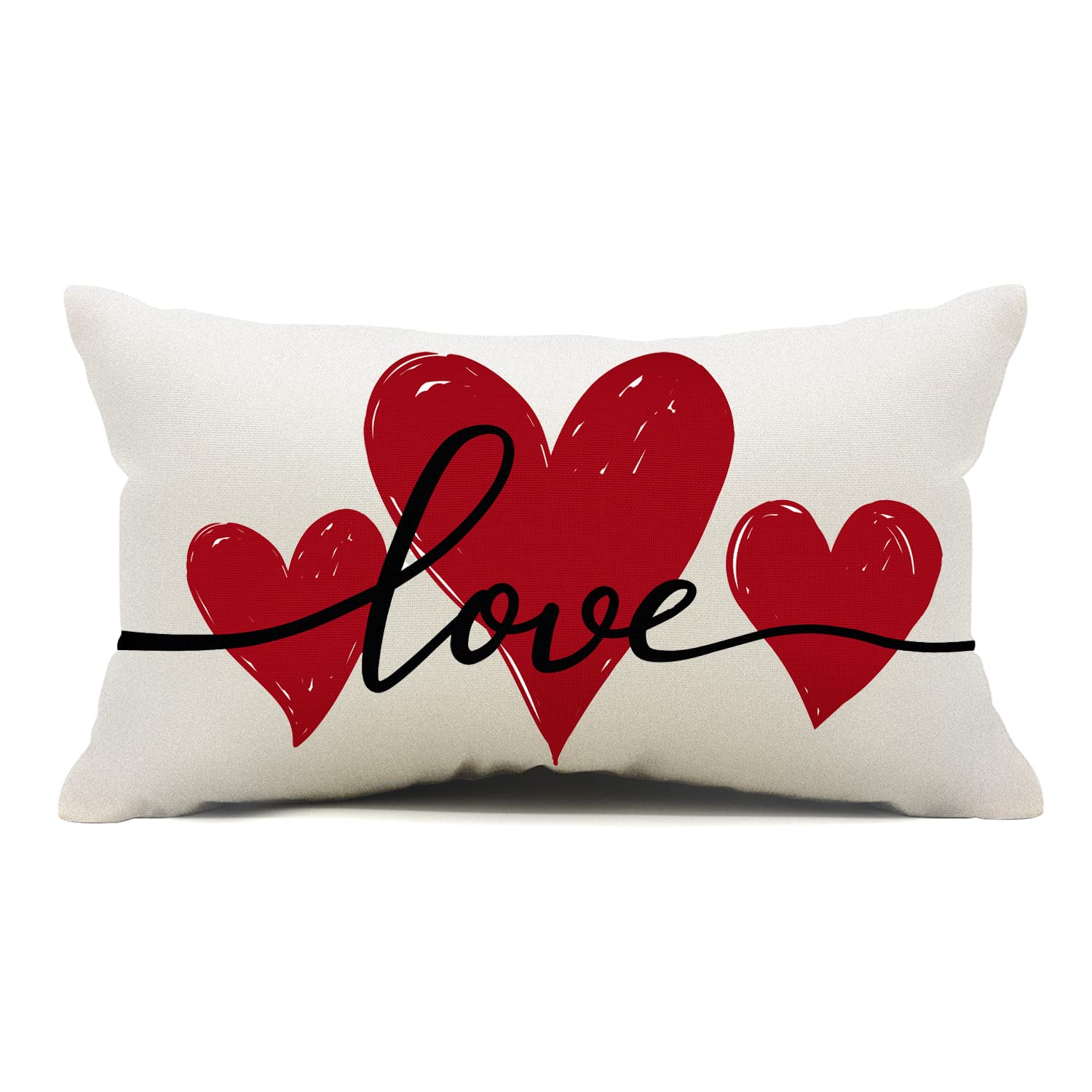 Valentine's Day Pillow Covers 12x20 Inch - Farmhouse Style Decorative Throw Pillows for Home Decor, Romantic Love Theme Cushion Covers | Perfect for Sofa, Bedroom, and Valentine's Day Gift