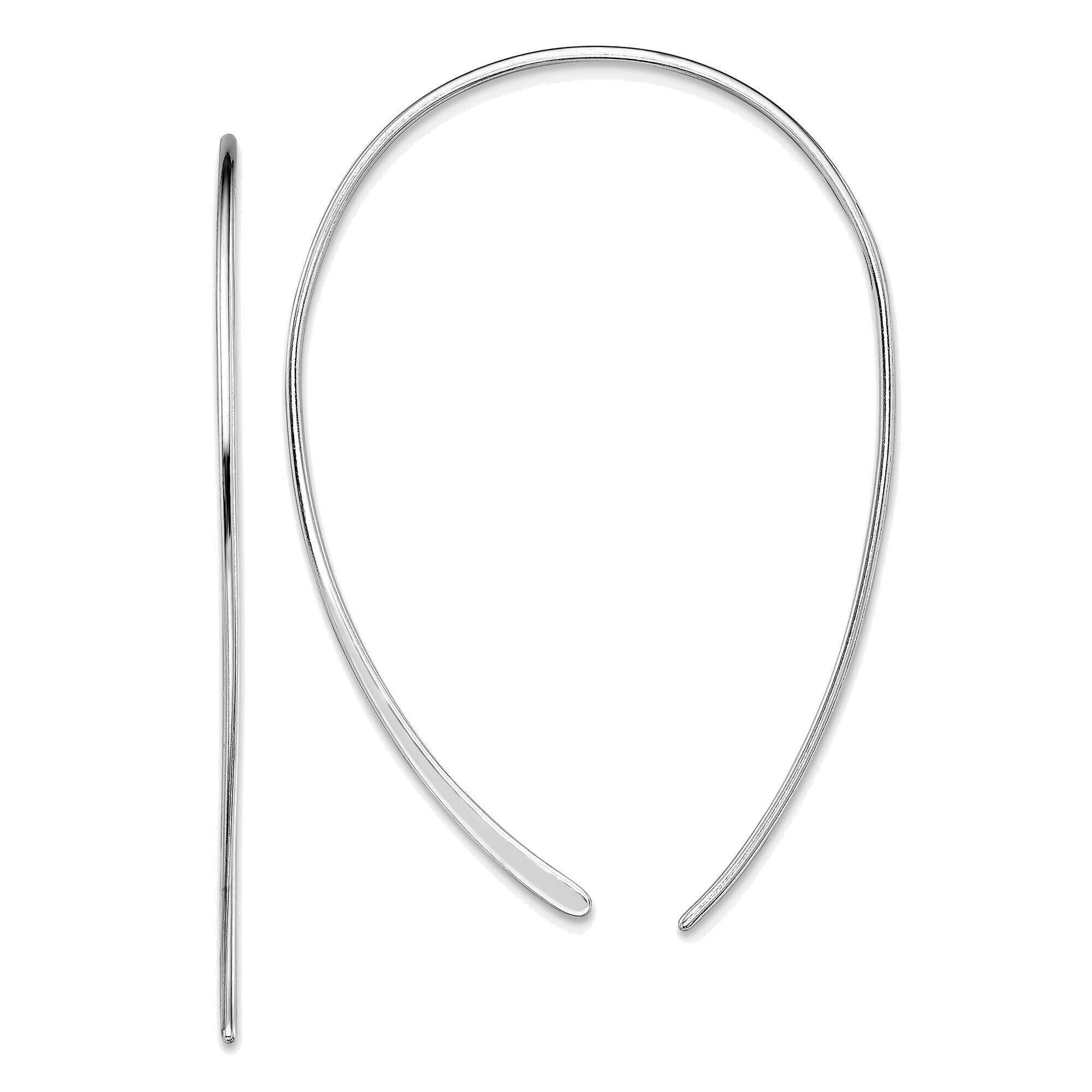 Solid Sterling Silver Rhodium-plated Threader Earrings for Women - Dainty Minimalist Jewelry for Everyday Wear & Special Occasions