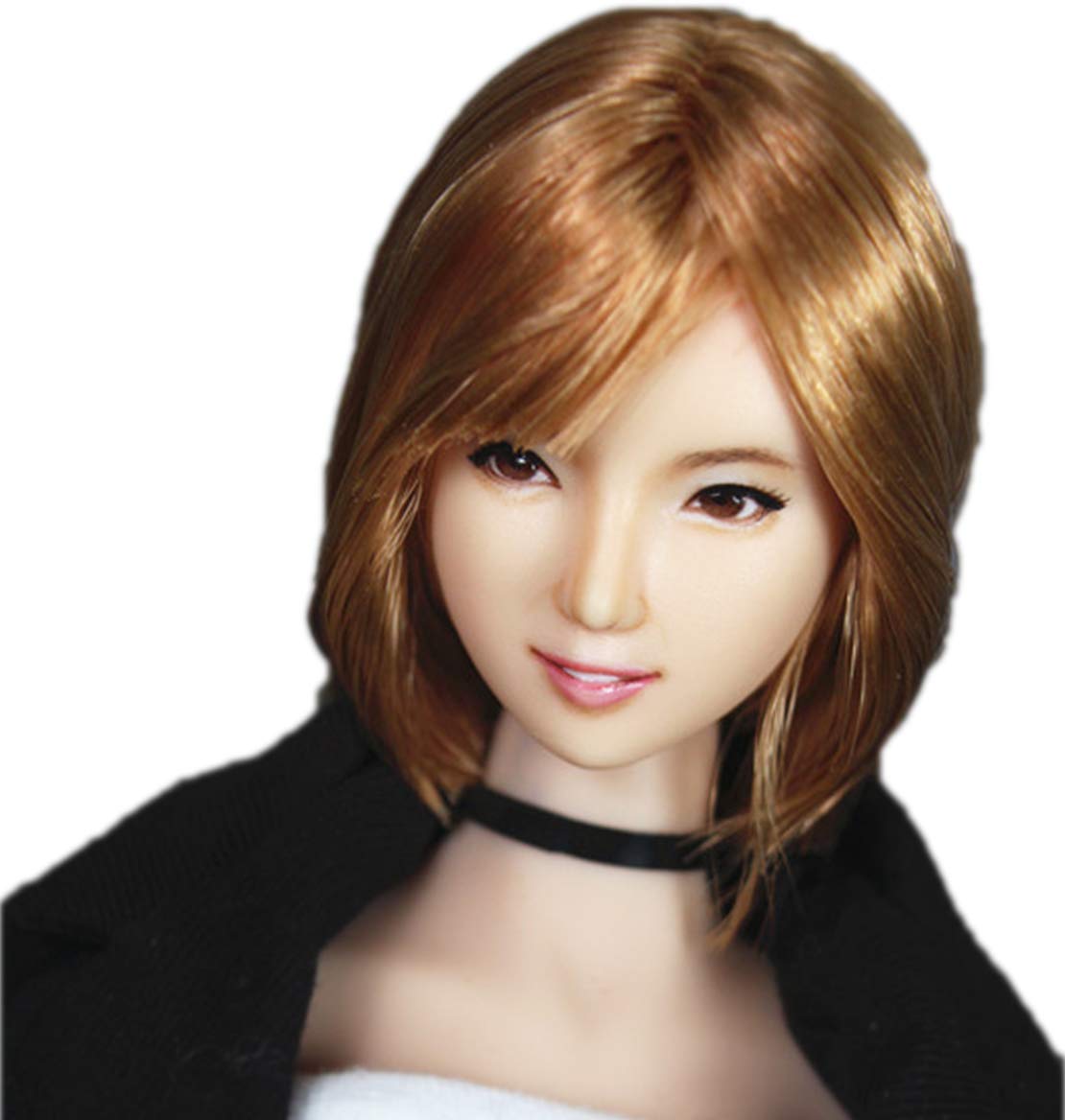 1/6 Scale Female Figure Head Sculpt - Handmade Custom Makeup, Beauty Doll Head for 12