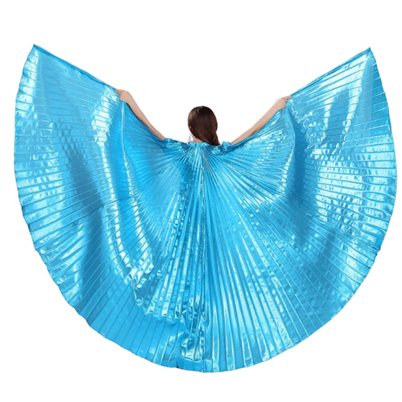 Professional Belly Dance Wings with Sticks - Halloween & Christmas Performance Costume - Isis Wings & Angel Wings for Dance (Sky Blue) - Perfect for Stage Shows, Cosplay, and Festive Events