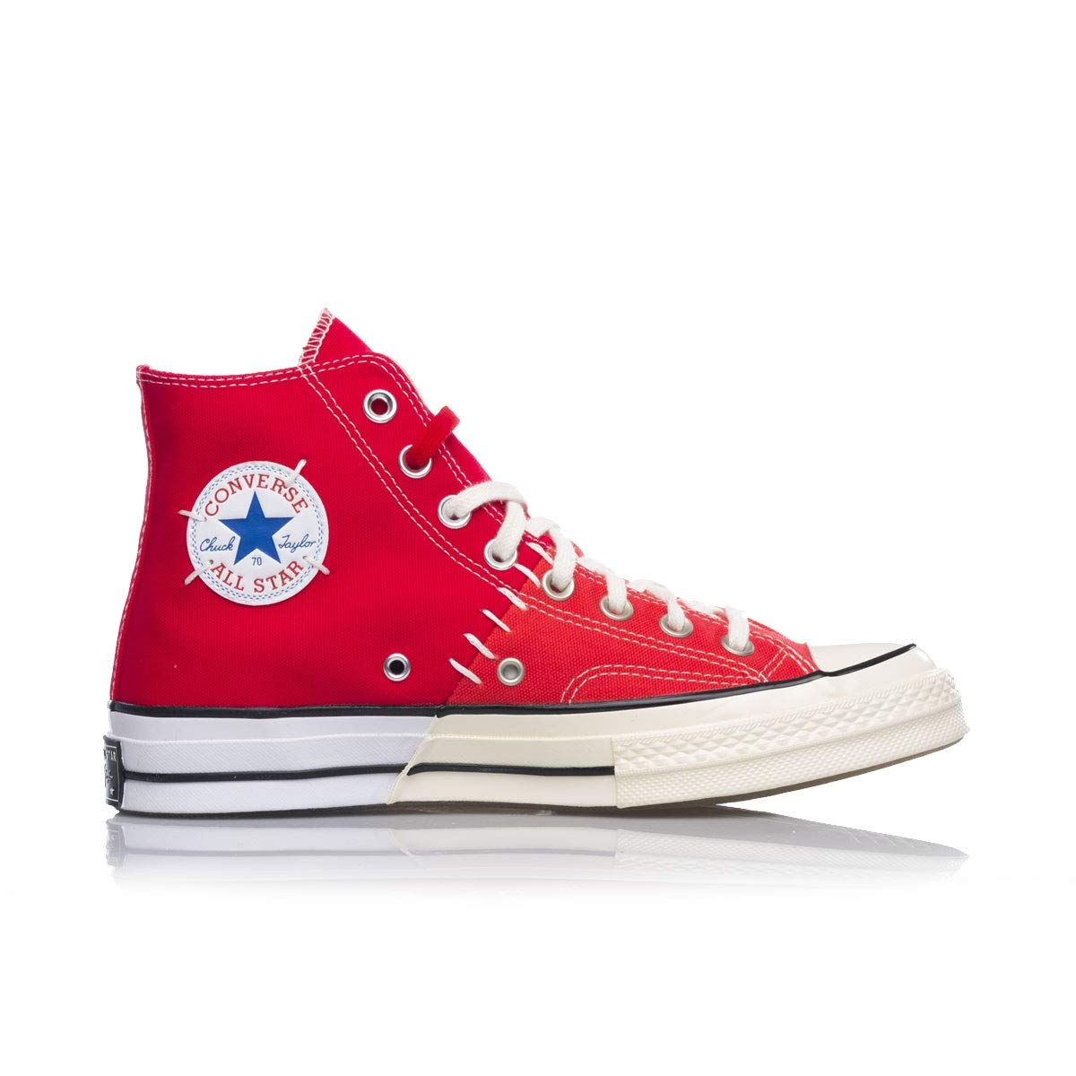 Converse Chuck 70 High Top Sneakers - Unisex Restructured Red/Sedona Red/Egret Canvas Shoes | Casual Wear, Street Style & Retro Fashion
