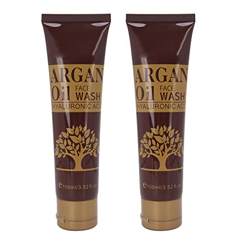 2pcs Argan Oil Facial Cleanser 100ml - Brightening & Moisturizing Face Wash with Fine Cleansing Foam for Women - Gentle Daily Cleanser for Perfect Complexion & Clear Skin - Ideal for Morning & Night Skincare Routine